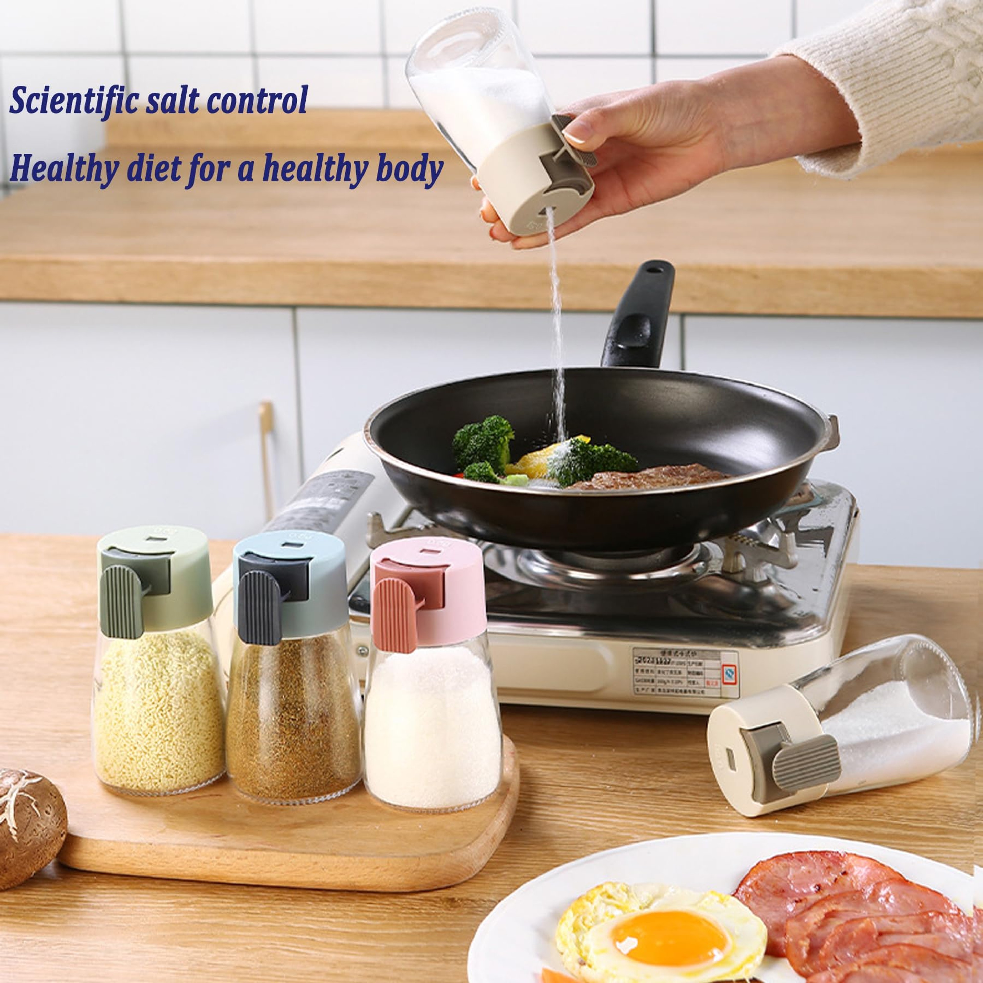 Upgrade Precise Quantitative Push Type Airtight Glass Seasoning Bottle For Salt  Condiments 1