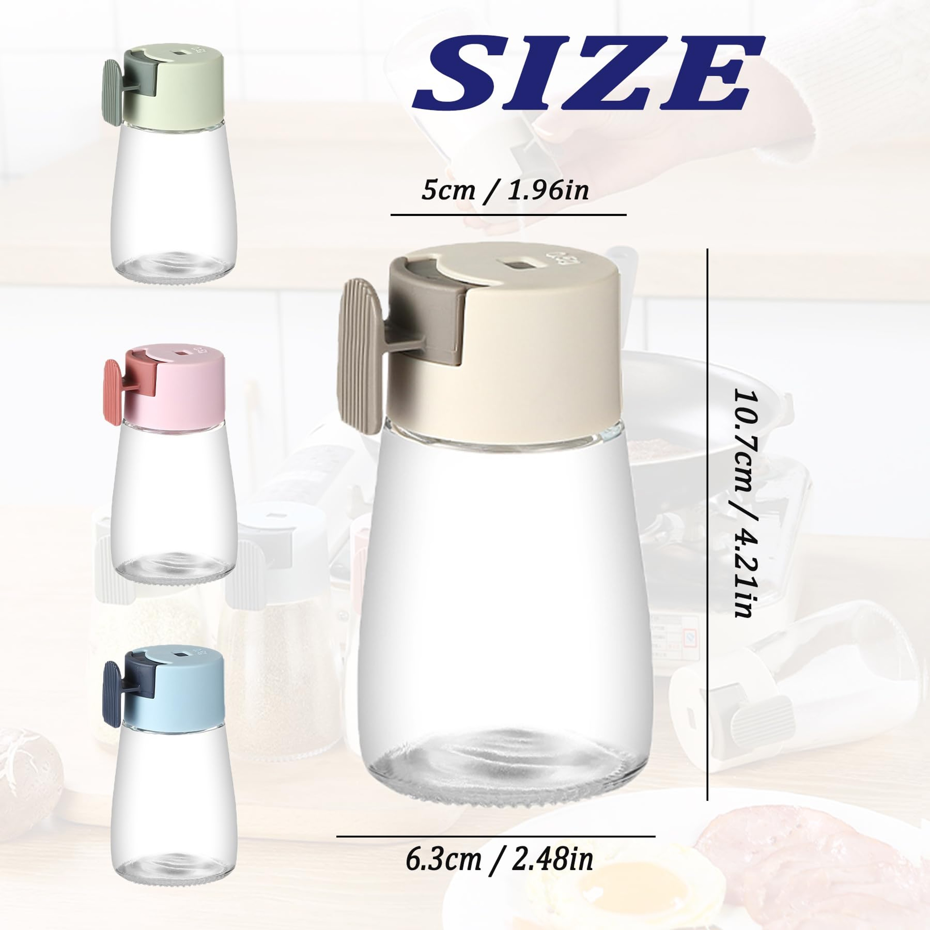 Upgrade Precise Quantitative Push Type Airtight Glass Seasoning Bottle For Salt  Condiments 4