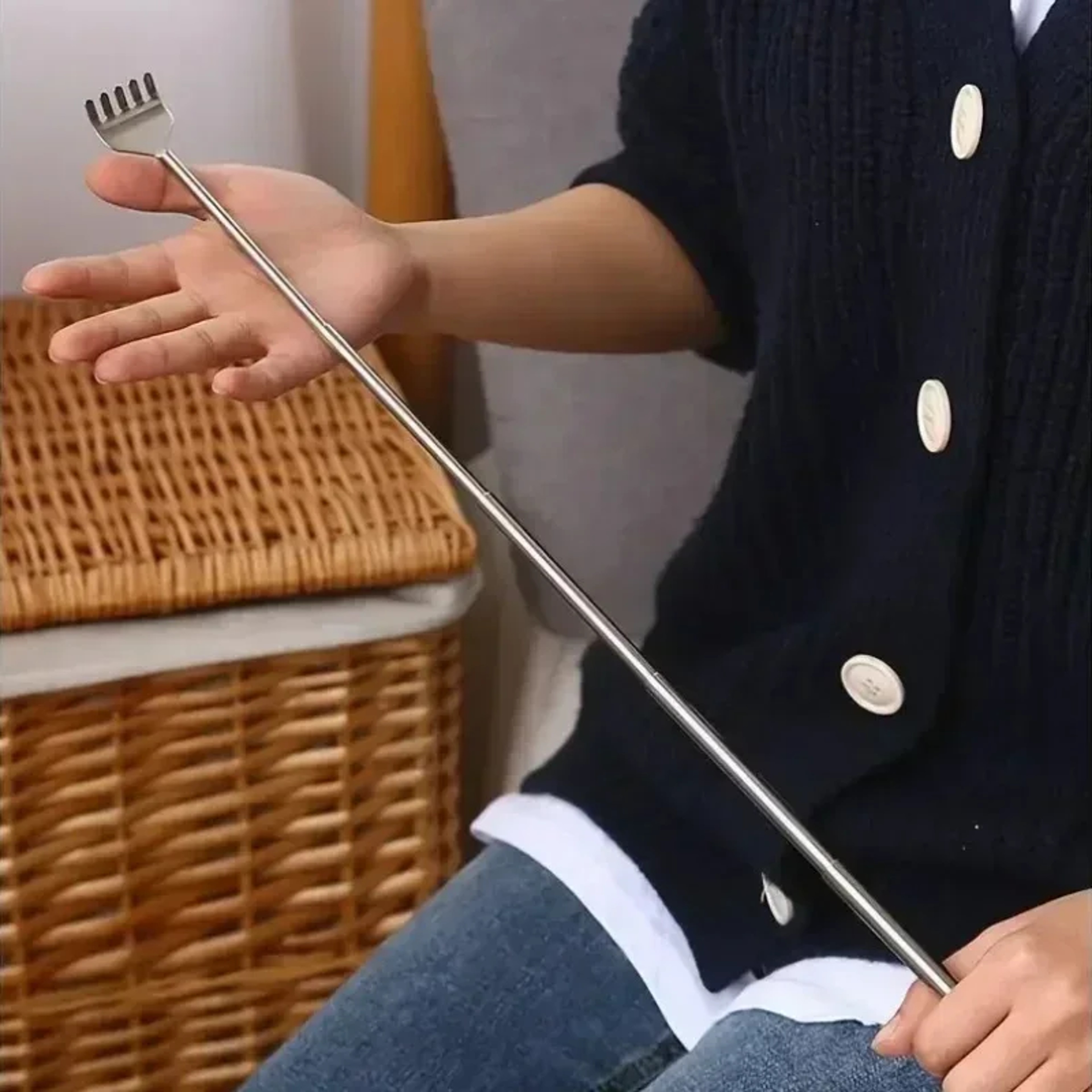 Stainless Steel Retractable Back Scratcher Extendable Portable Itch Relief Tool With Non Ticking Sc 3