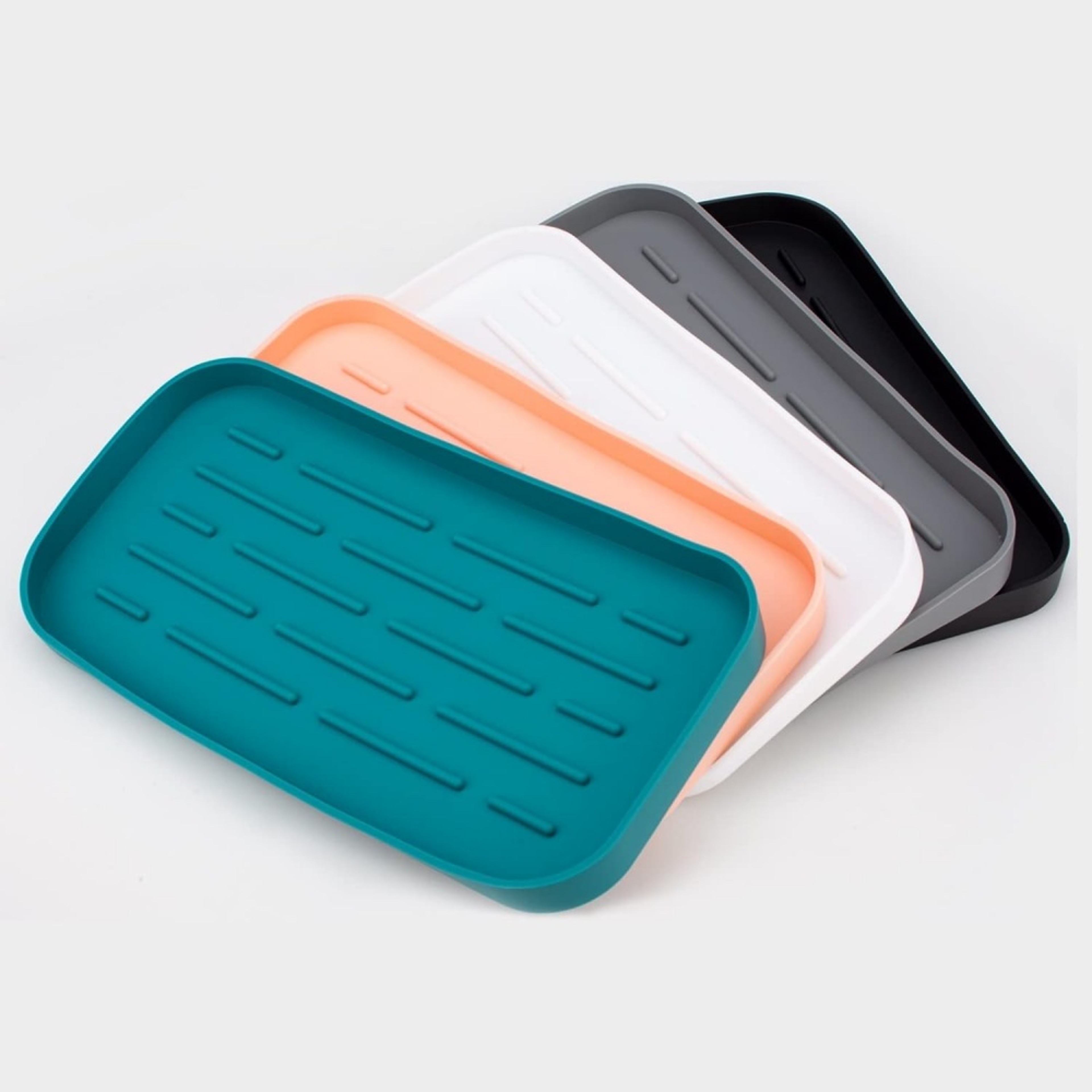 Silicone Drain Tray Sink Organizer for Kitchen and Bathroom Countertop Storage – view 2