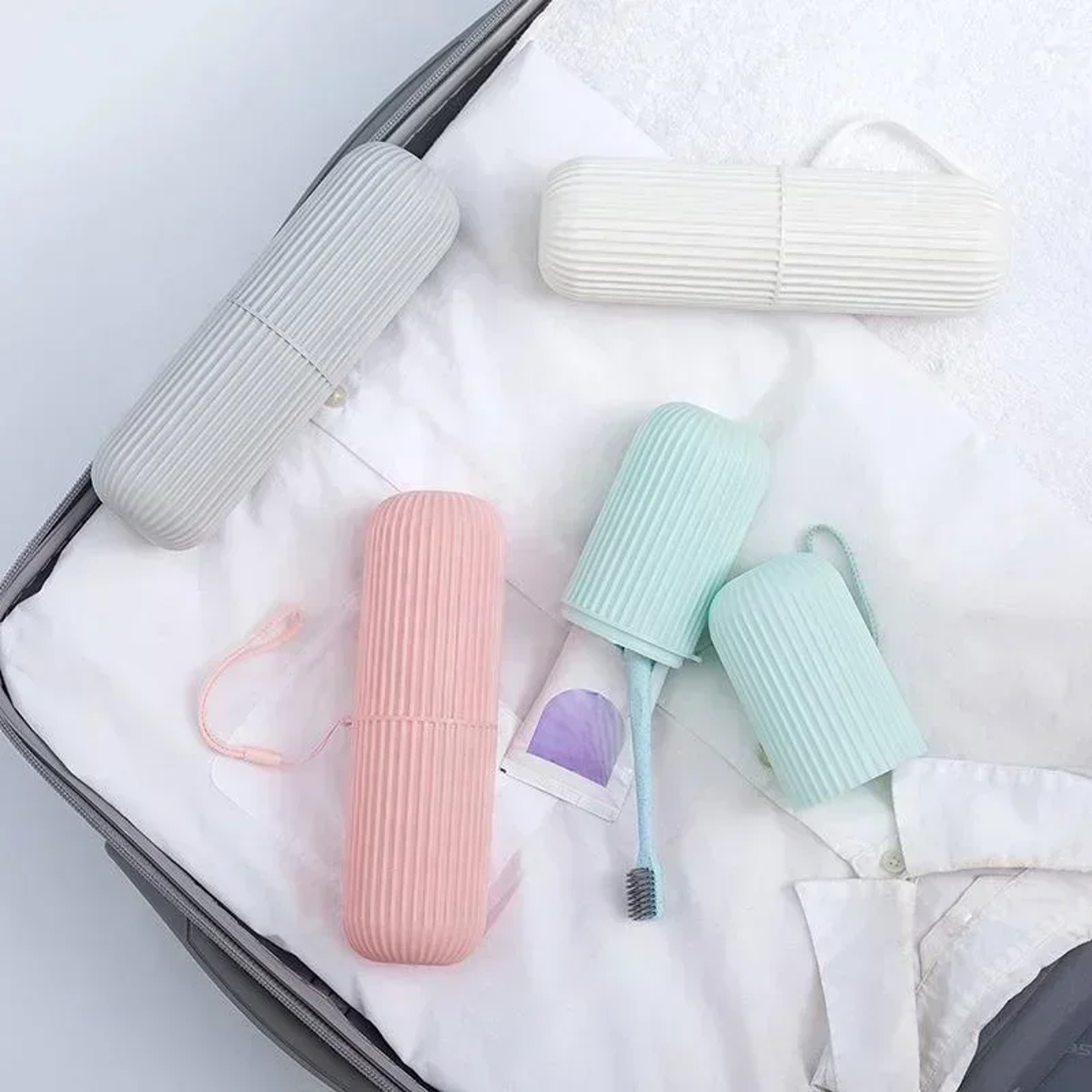 Gemini Said Portable Travel Toothbrush Holder  Toothpaste Storage Case Bathroom Organizer Cup 4