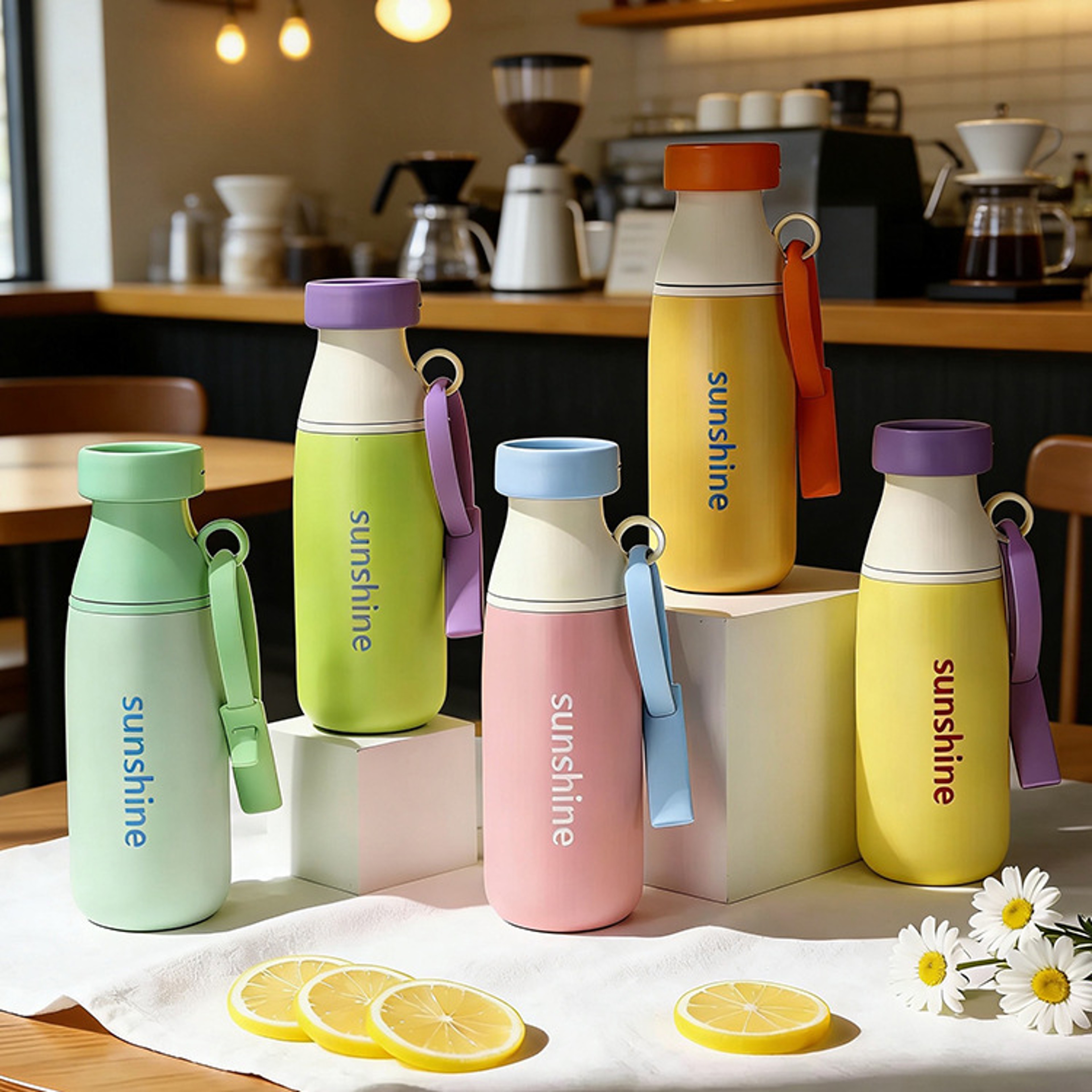 Large Capacity Stainless Steel Insulated Cup With Straw Multi Functional Gift Milk Bottle  Water Cu 0