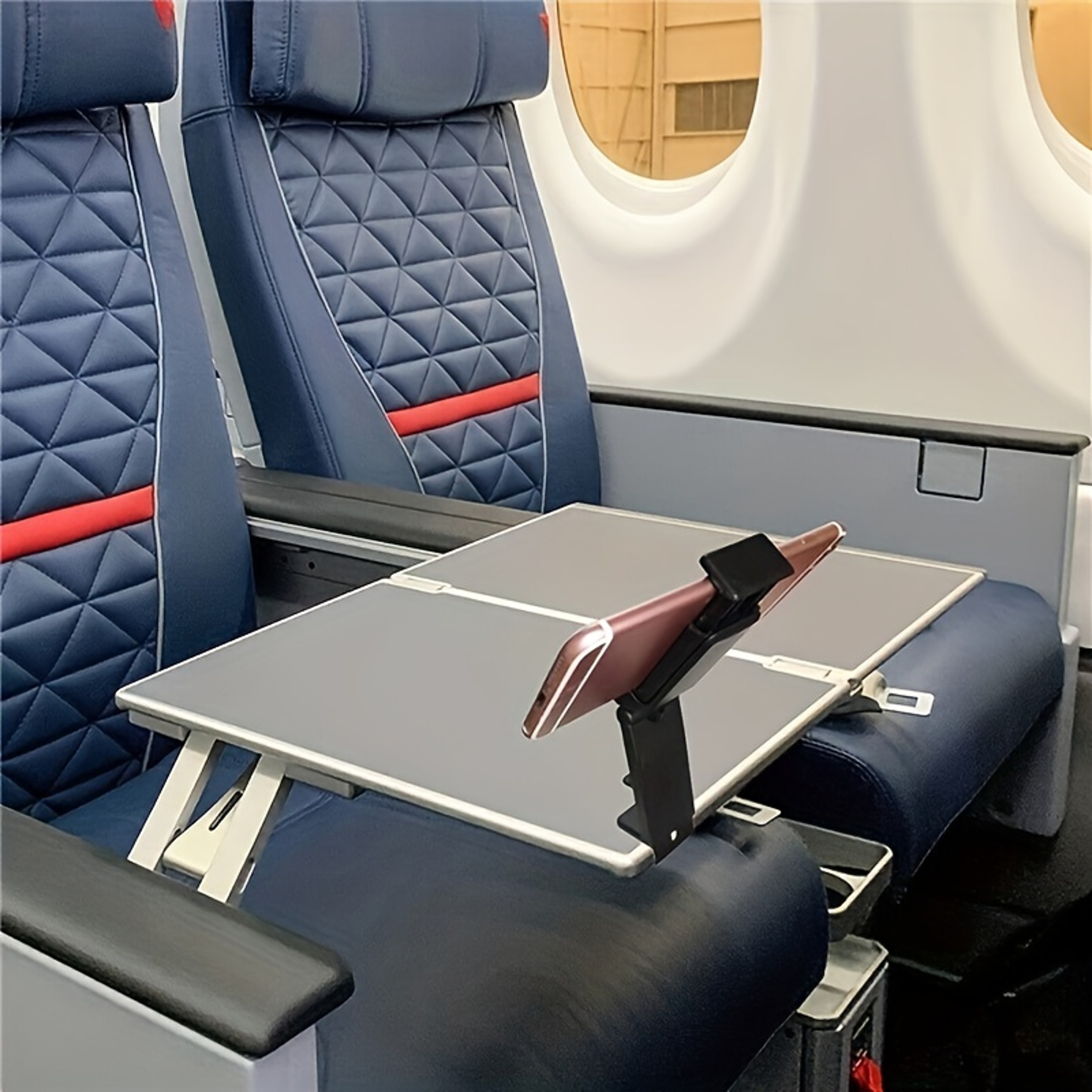 Foldable Hands-Free Airplane Phone Holder Travel Train Seat Cupboard Bar Cellphone Stand – view 4