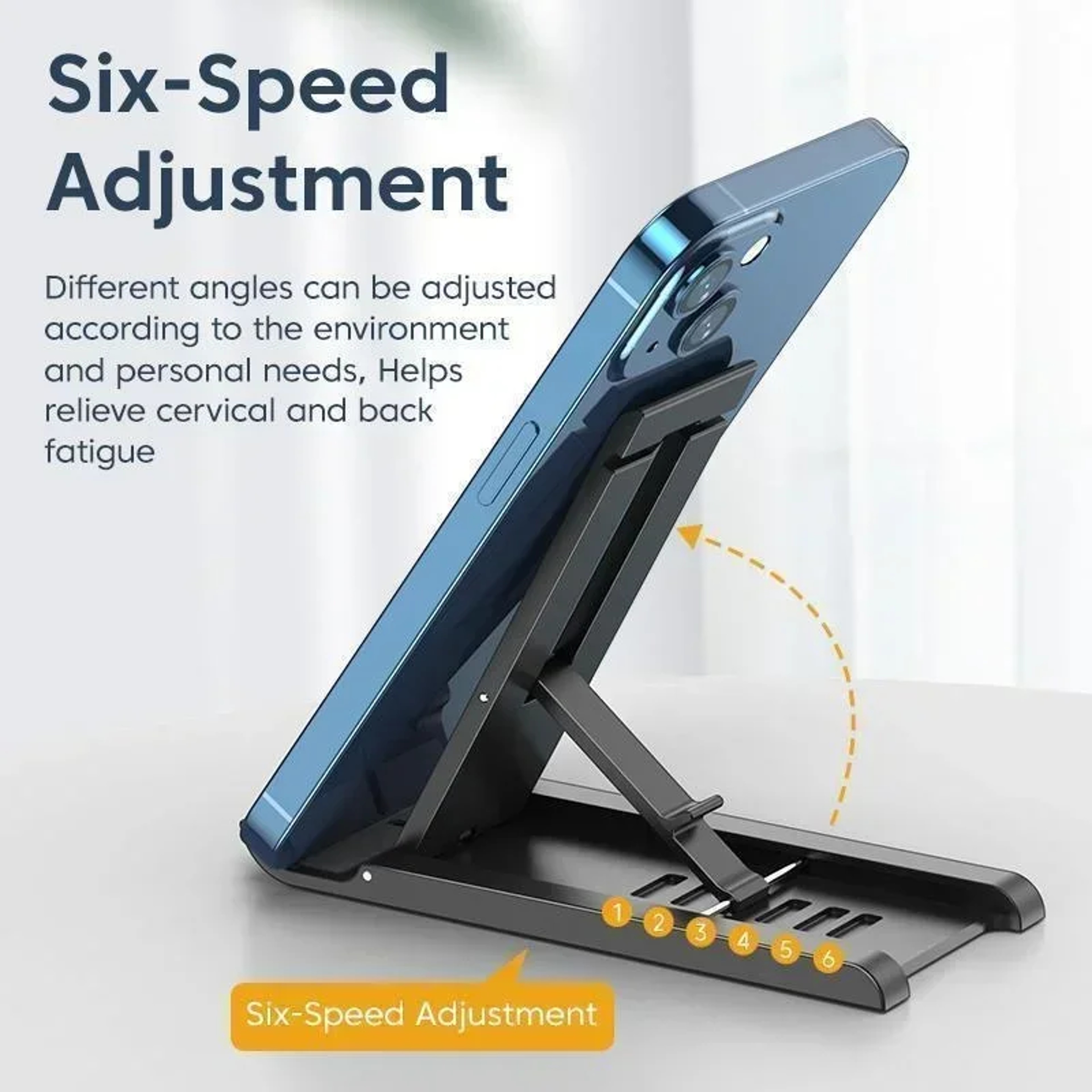 Foldable Desktop Phone Stand Portable Mini Mobile Holder for Easy Viewing & Hands Free Use – view 3