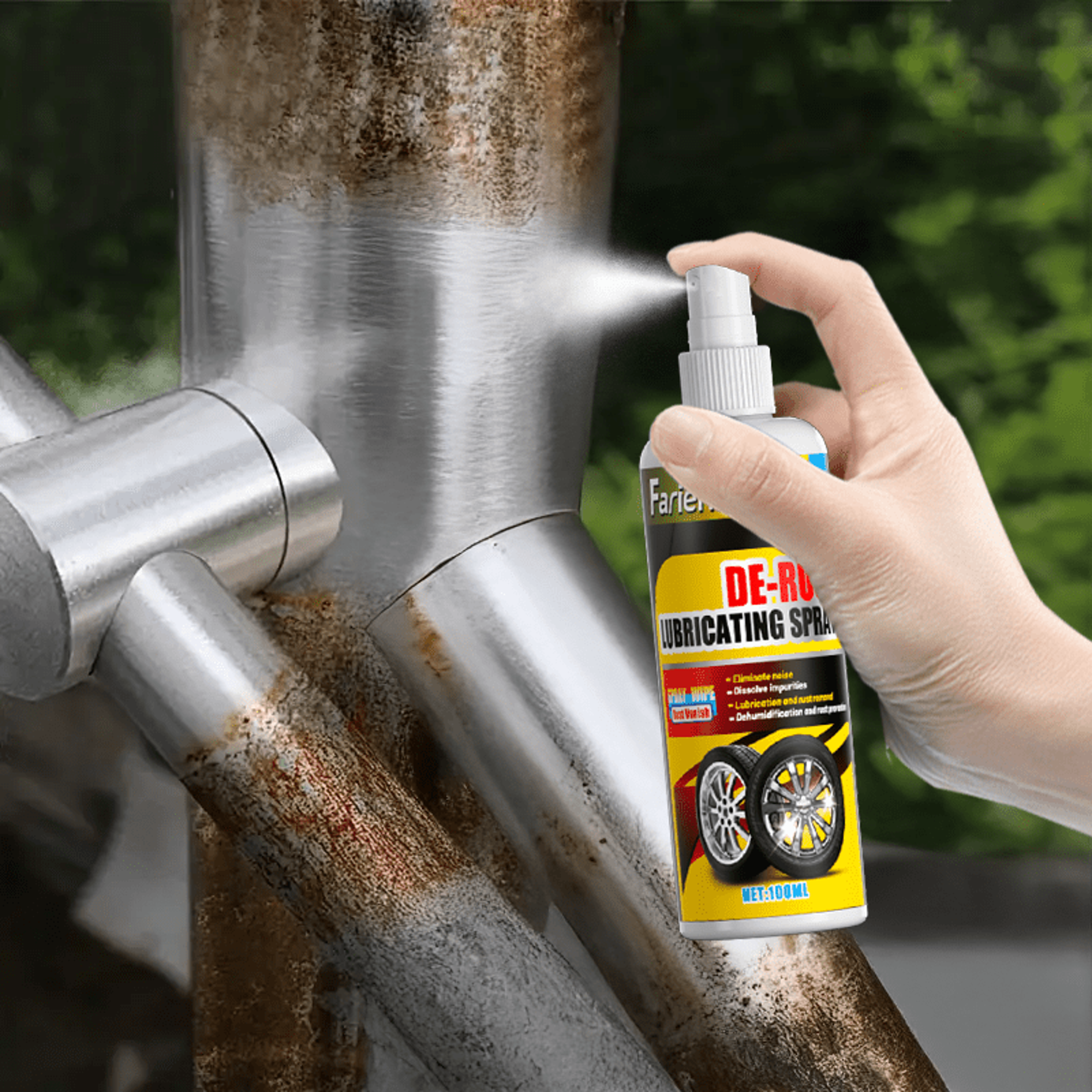 Universal Rust Remover Spray for Car Wheels & Metal Surfaces Strong Decontamination & Smooth Finish – view 1
