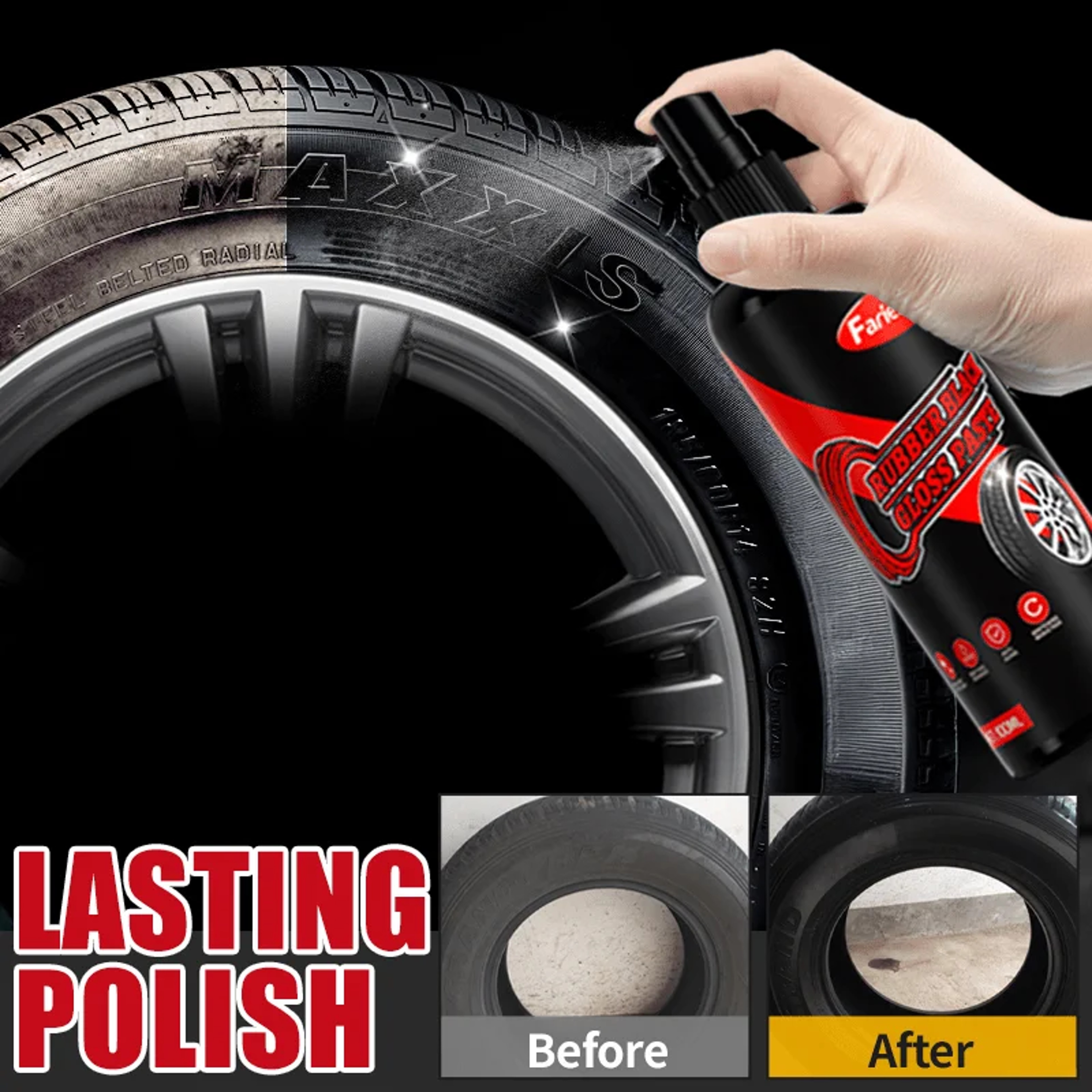 Car Tire Polish & Plastic Part Enhancer Durable Maintenance Coating for Tire Luster & Interior Refurbishment – view 2