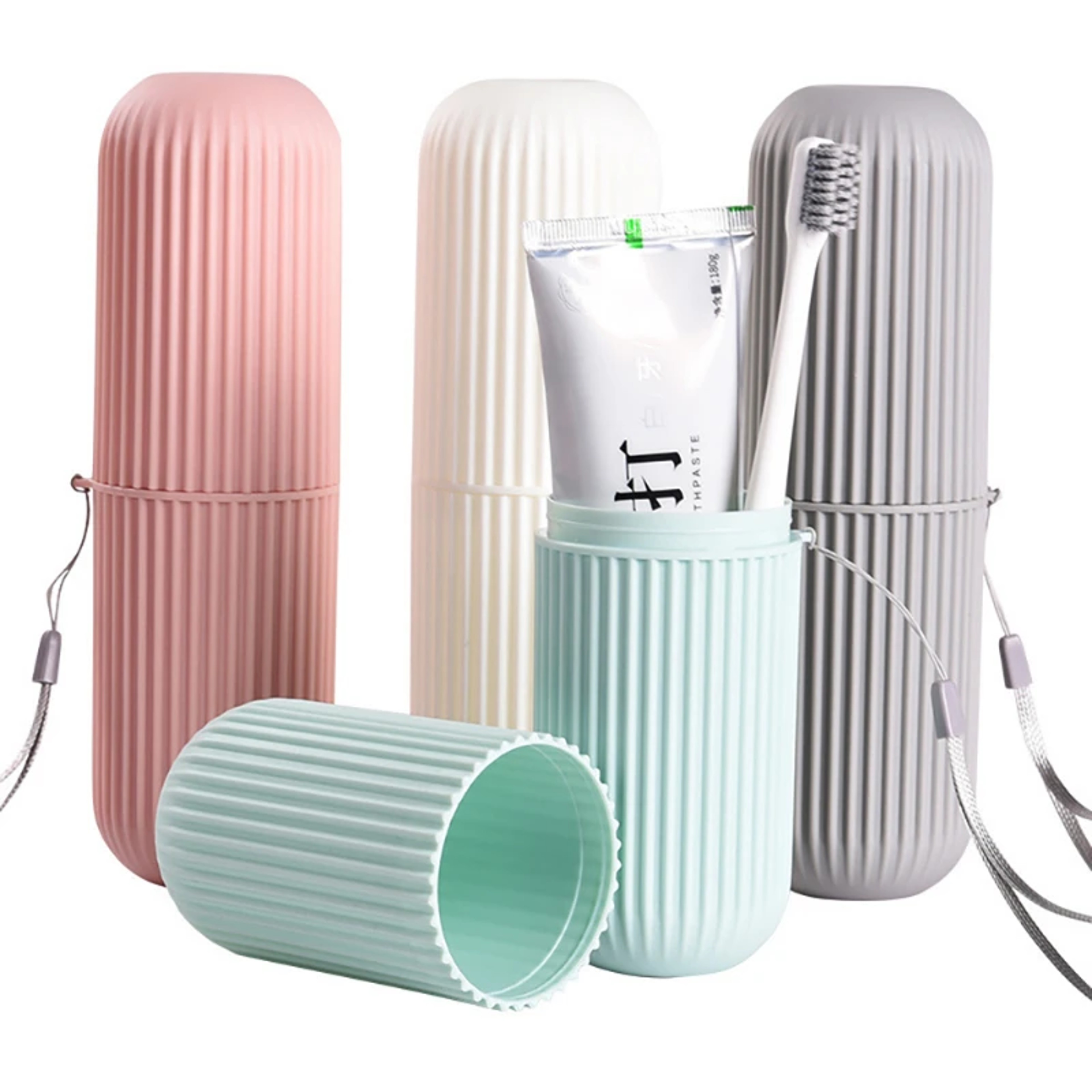 Portable Travel Toothbrush Cup  Toothpaste Holder Travel Storage Solution 2