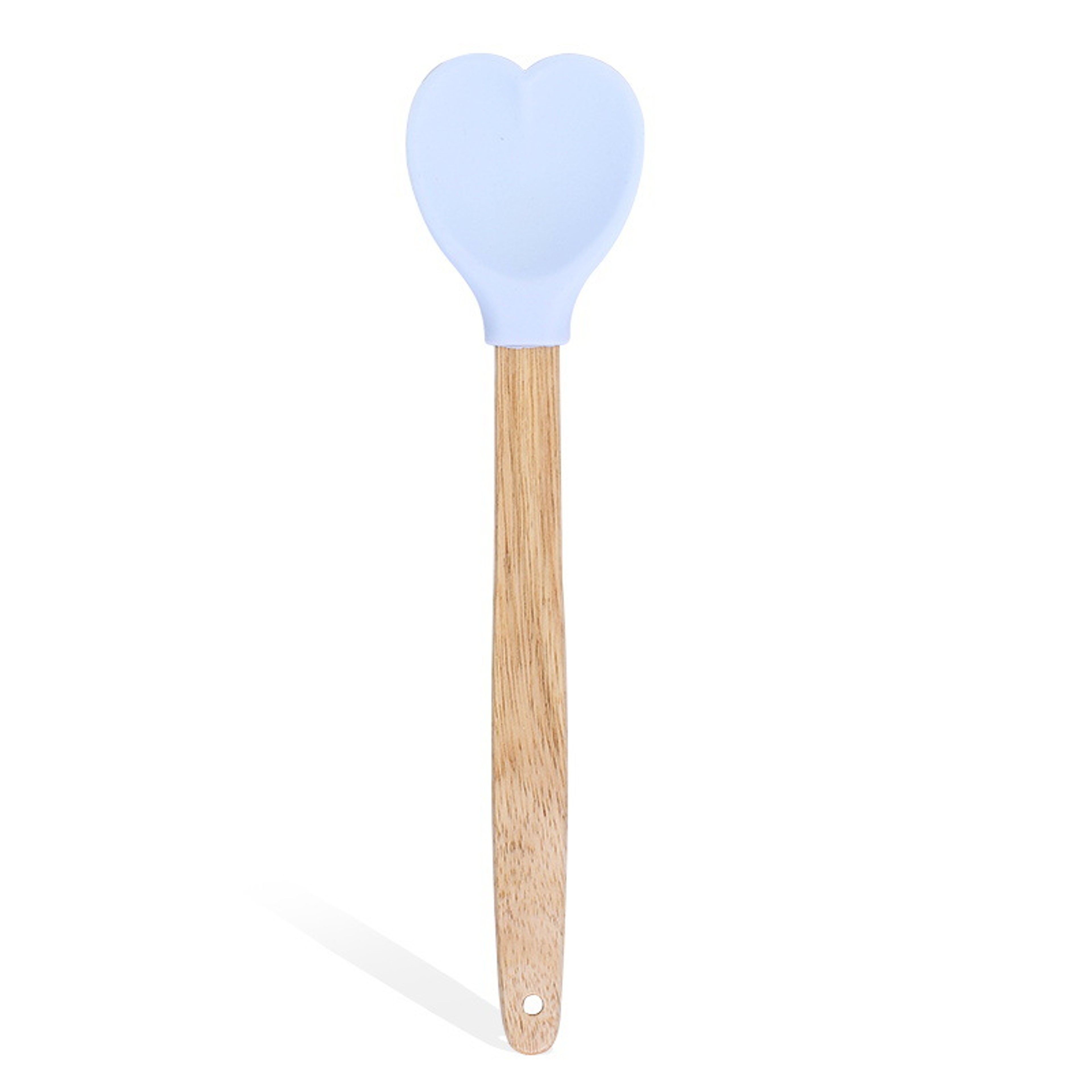Heart Shaped Silicone Stirring Spoon with Wooden Handle Nonstick Ice Cream Scoop for Baking & Cooking – view 9