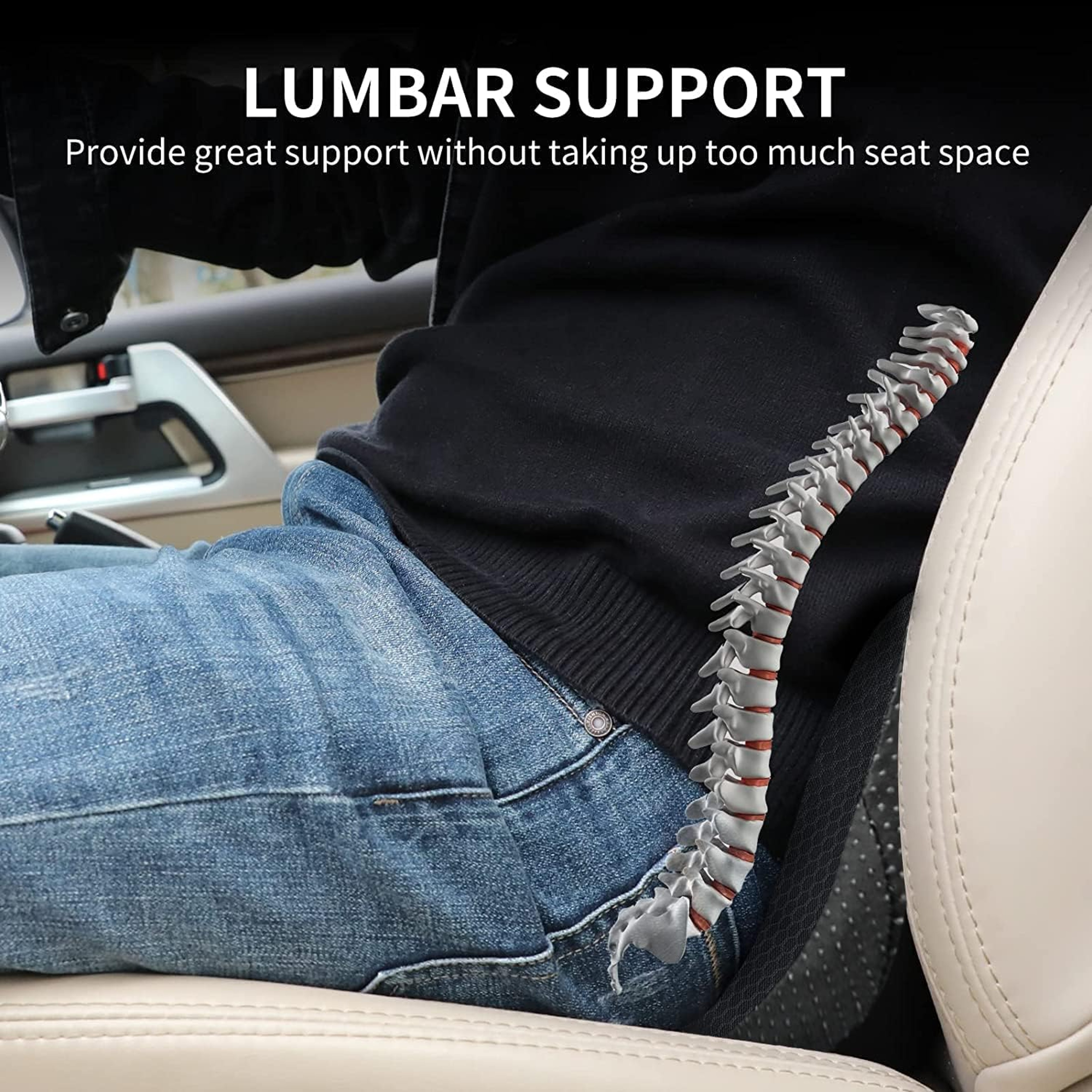 Memory Foam Car Seat Cushion For Sciatica And Lower Back Relief 0
