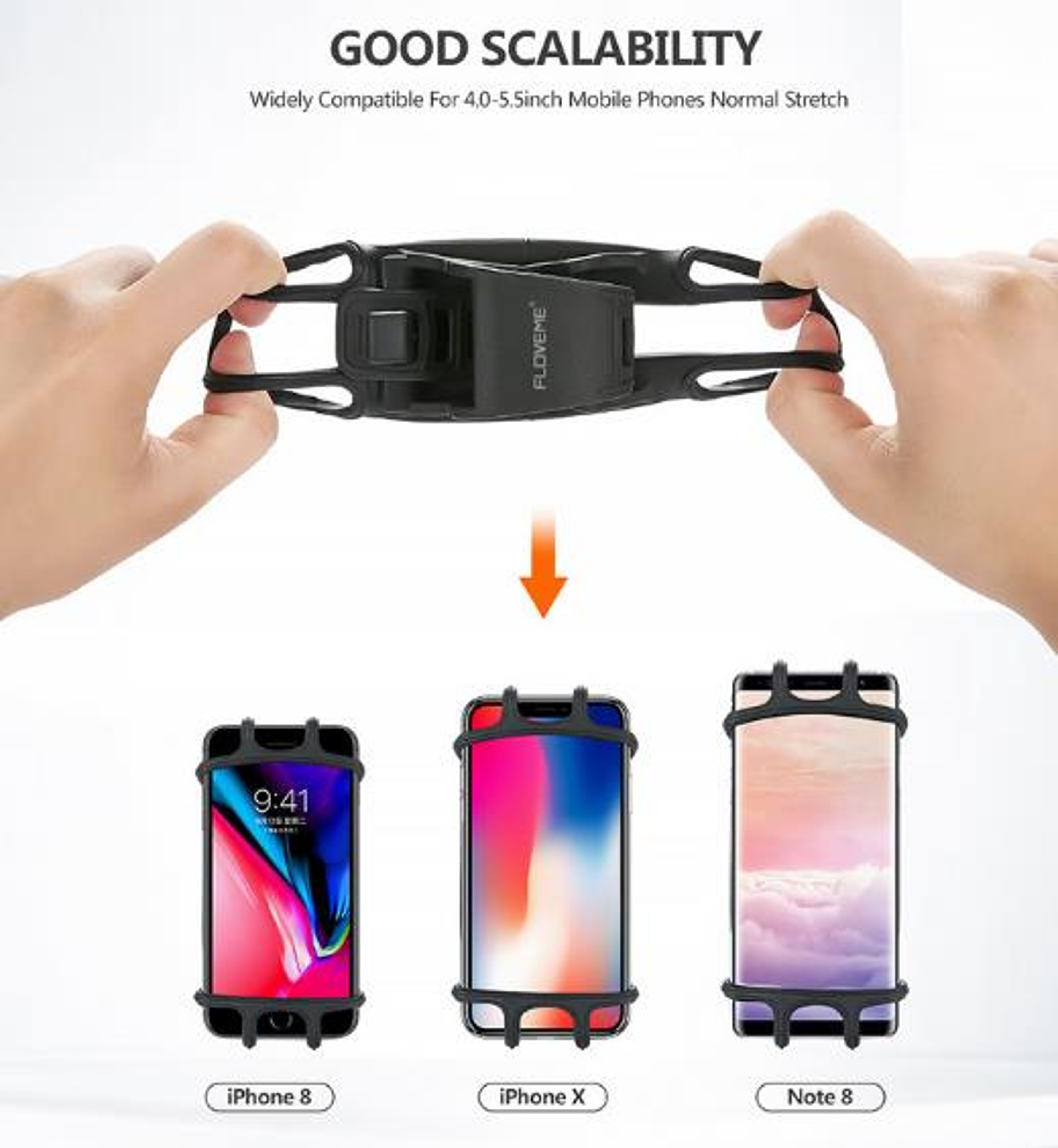Universal Bike Phone Holder Silicone Handlebar Phone Mount For Bicycle Motorcycle And E Bike 4