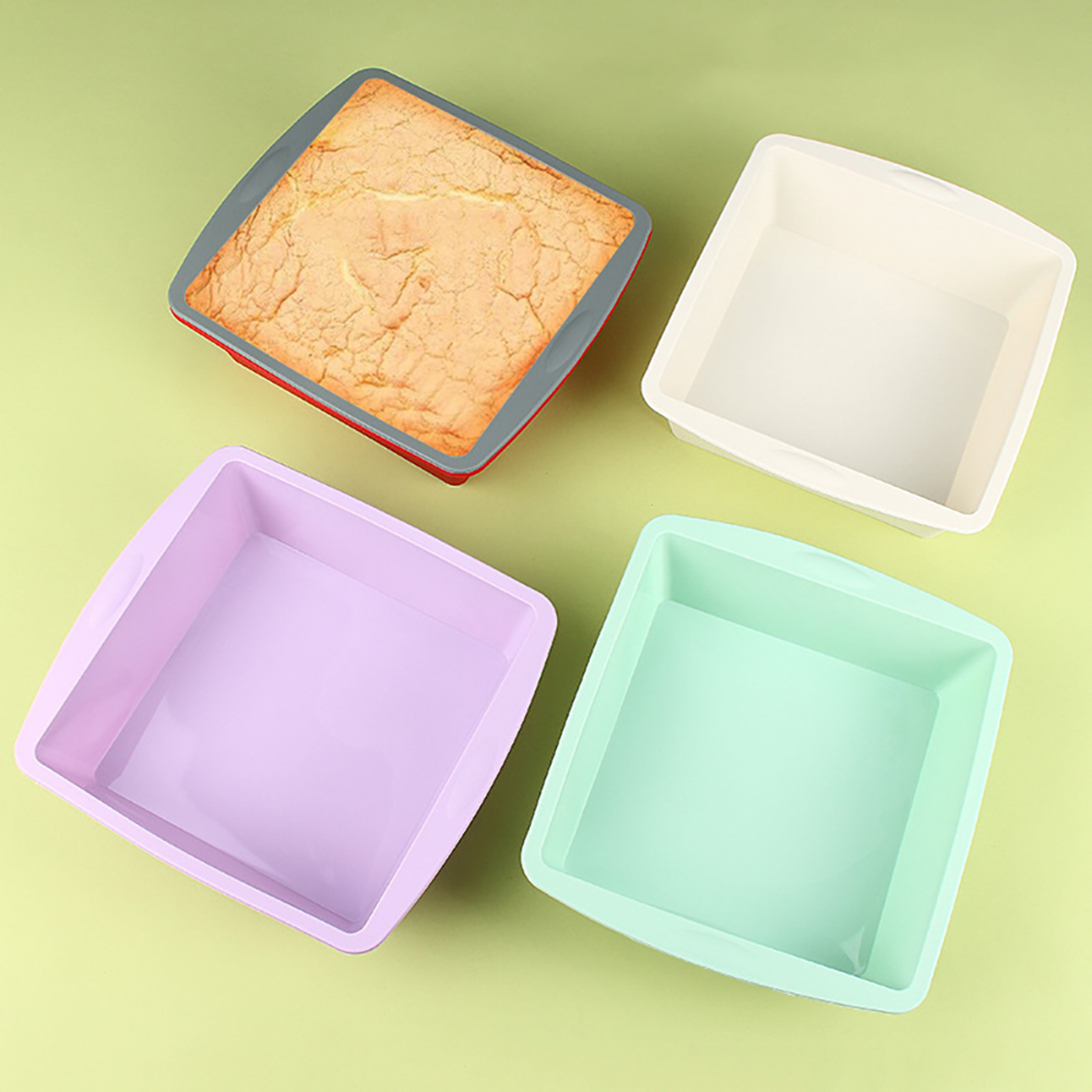 Easy Release Silicone Cake Pan Square Baking Pan for Cakes Brownies and DIY Desserts – view 1
