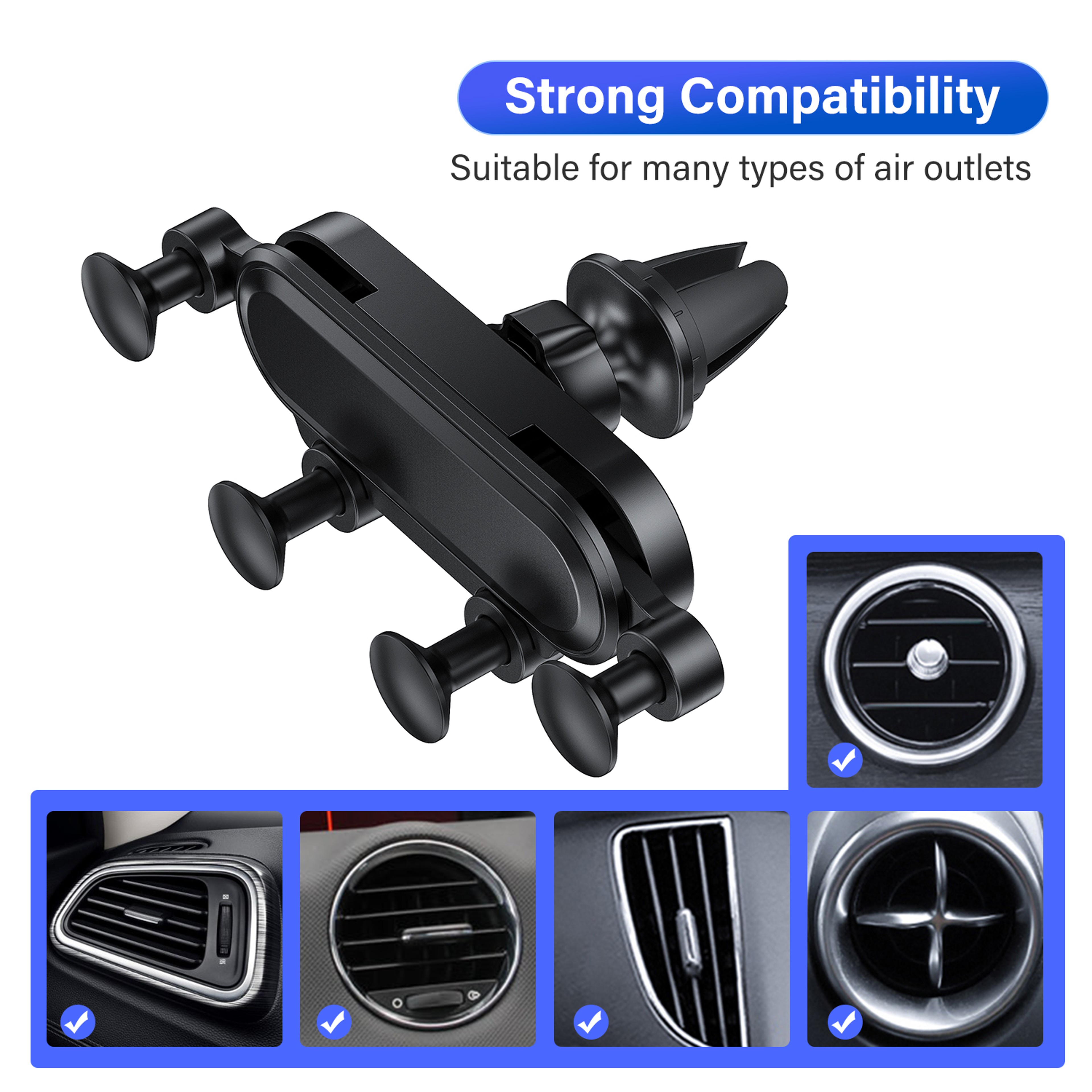 Gravity Car Phone Holder Air Vent Mount for Mobile Phones and GPS Devices – view 6
