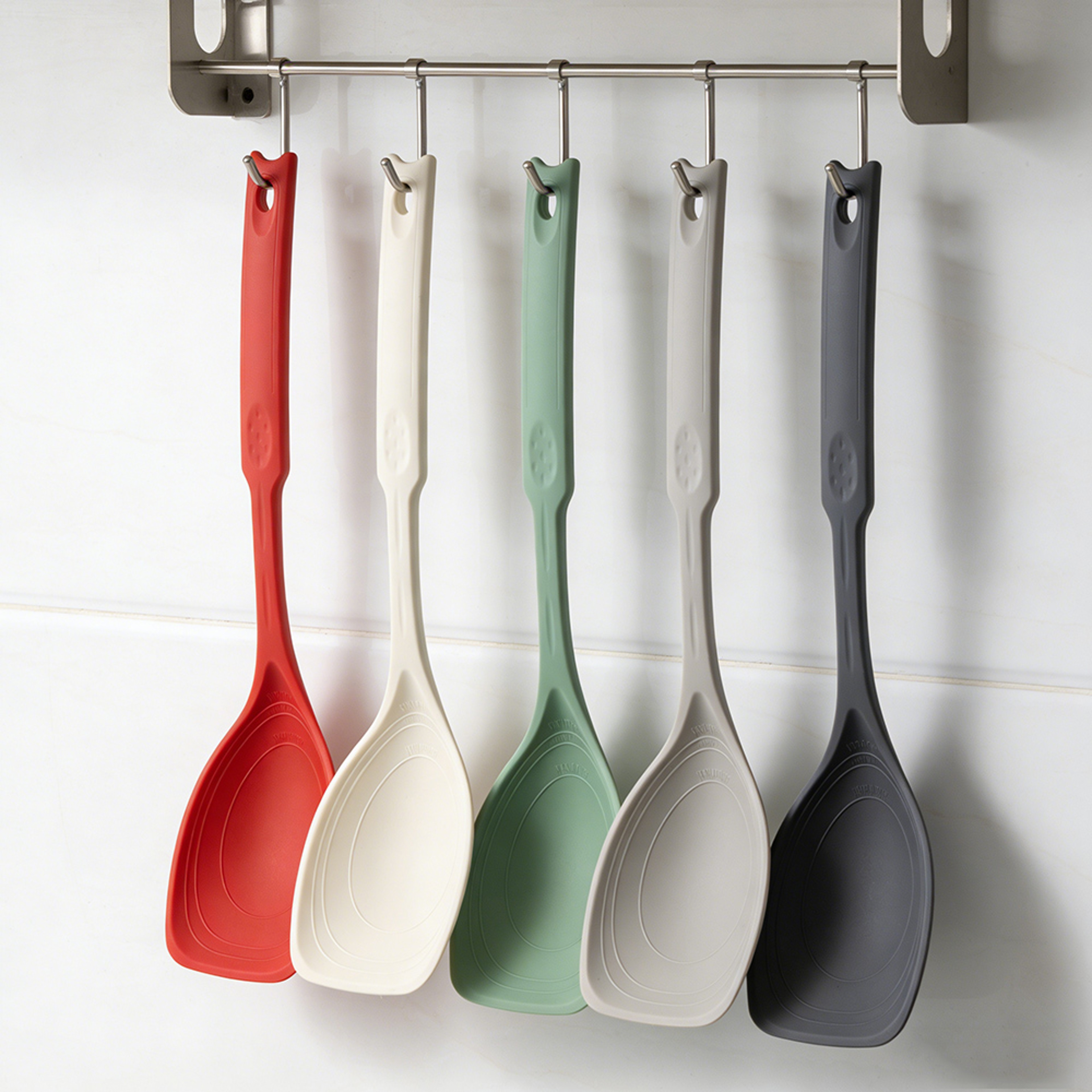 Silicone Mixing Spoon with Non Slip Round Handle Versatile Cooking Utensil for Stirring & Scooping – view 4