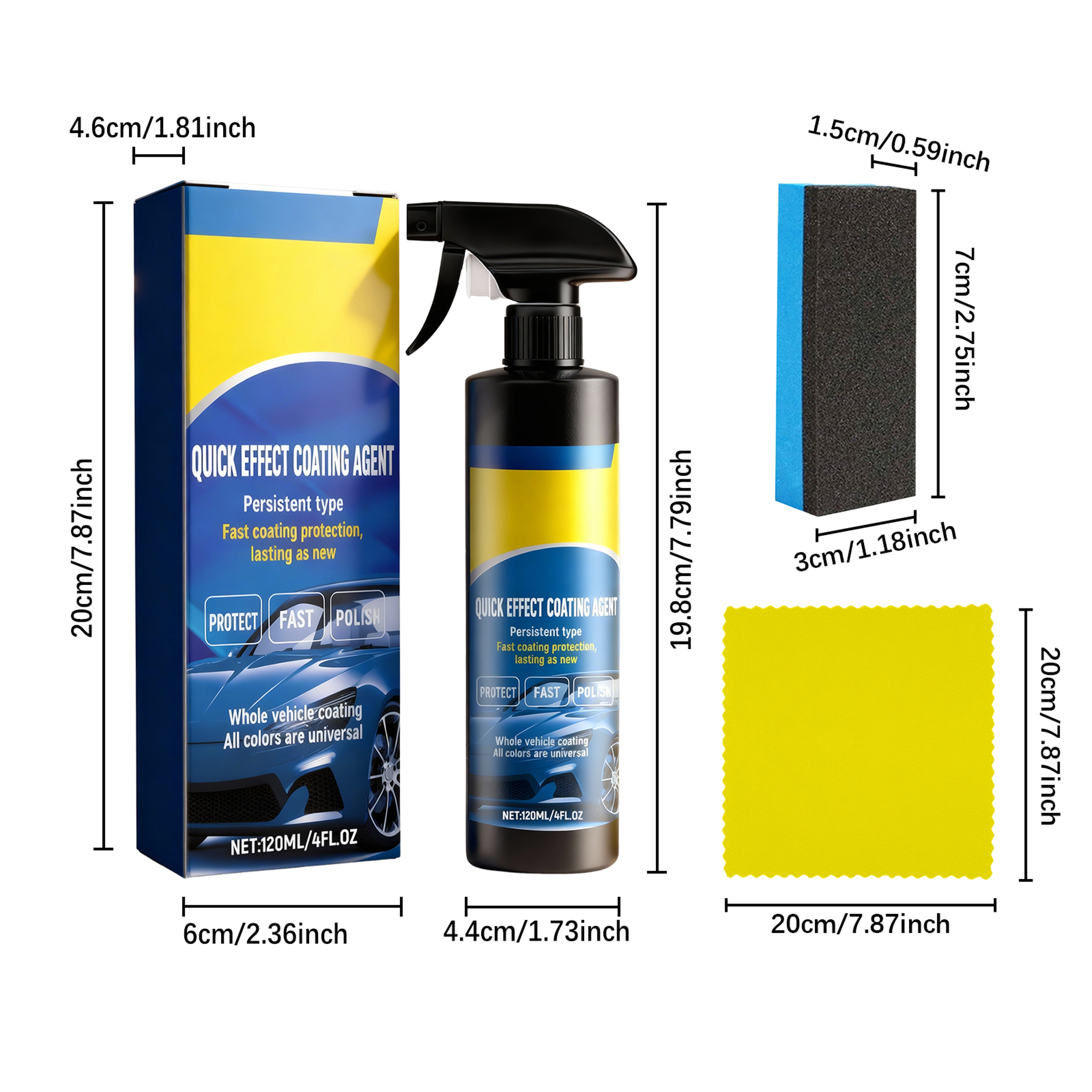 Hydrophobic Car Coating Maintenance Spray Quick Dry Water Repellent Car Polish – view 7