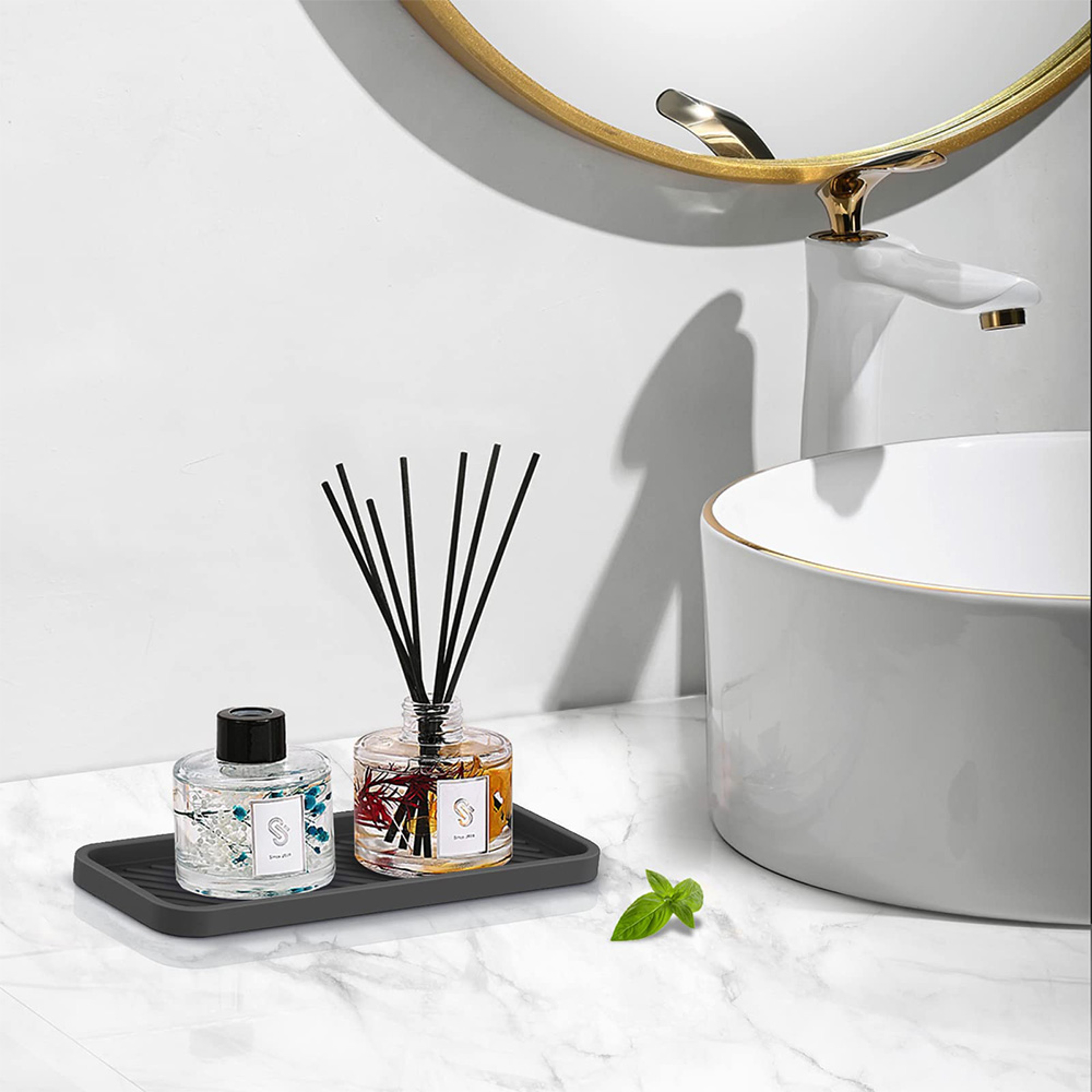 Silicone Sink Tray Self Draining Soap Dispenser And Sponge Holder 4