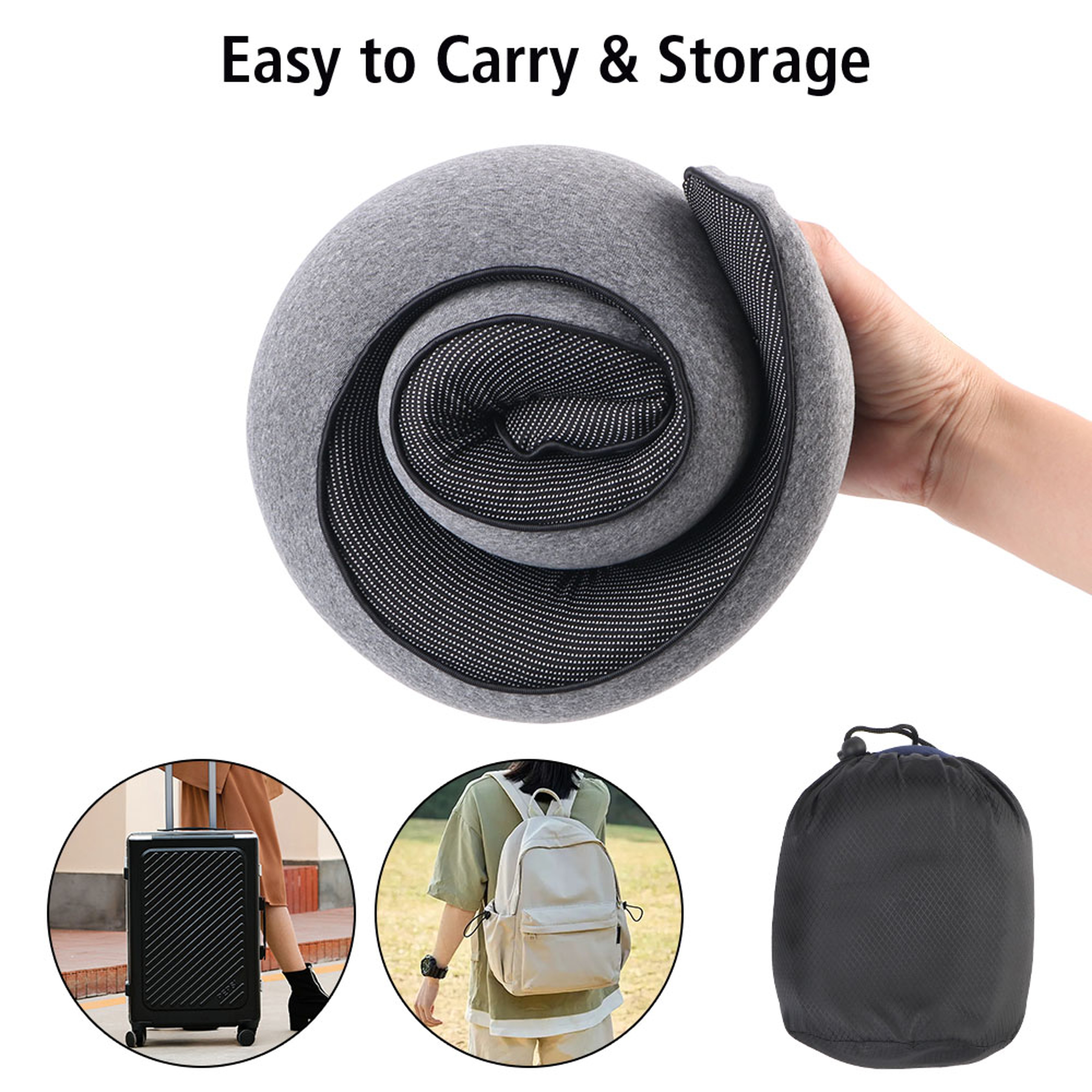 Comfortable U Shaped Memory Foam Travel Pillow Soft Neck Support for Rest and Relaxation – view 3