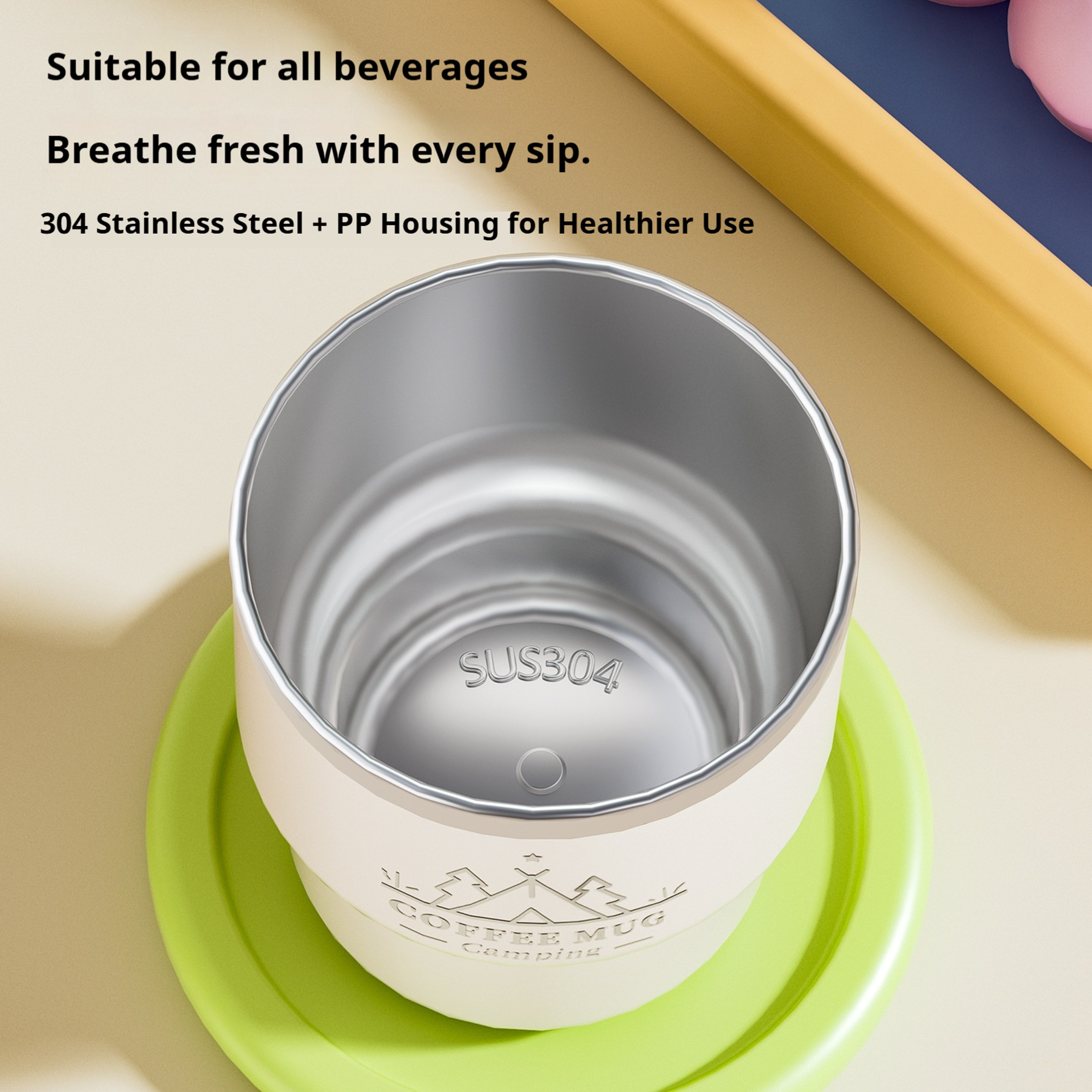 Stainless Steel Thermal Mug Double Layer Insulated Coffee Cup for Hot & Cold Beverages Portable Water Mug – view 5