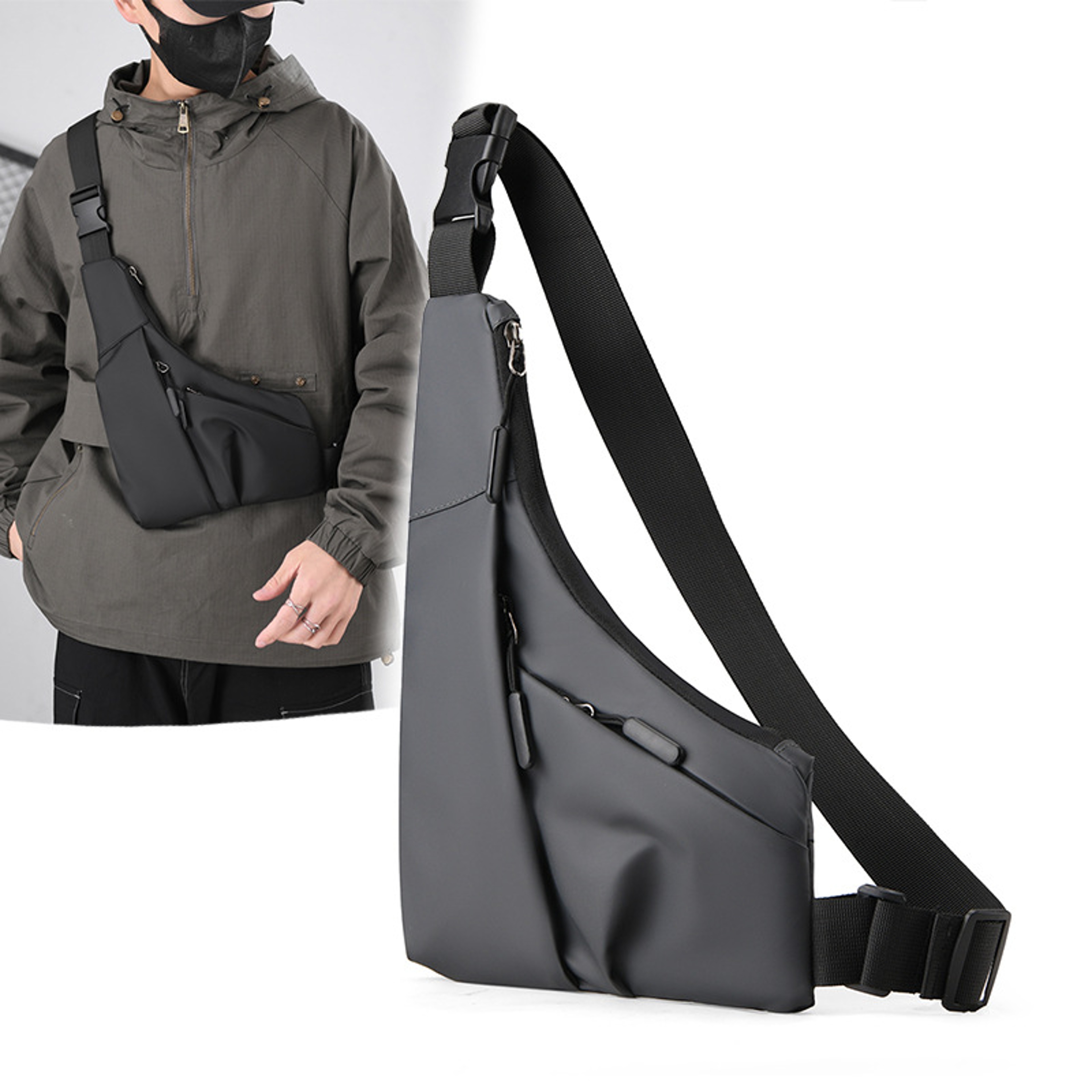 Anti Theft Crossbody Bag For Men Stylish Durable Leather Sling Bag For Cycling  Daily Use 0