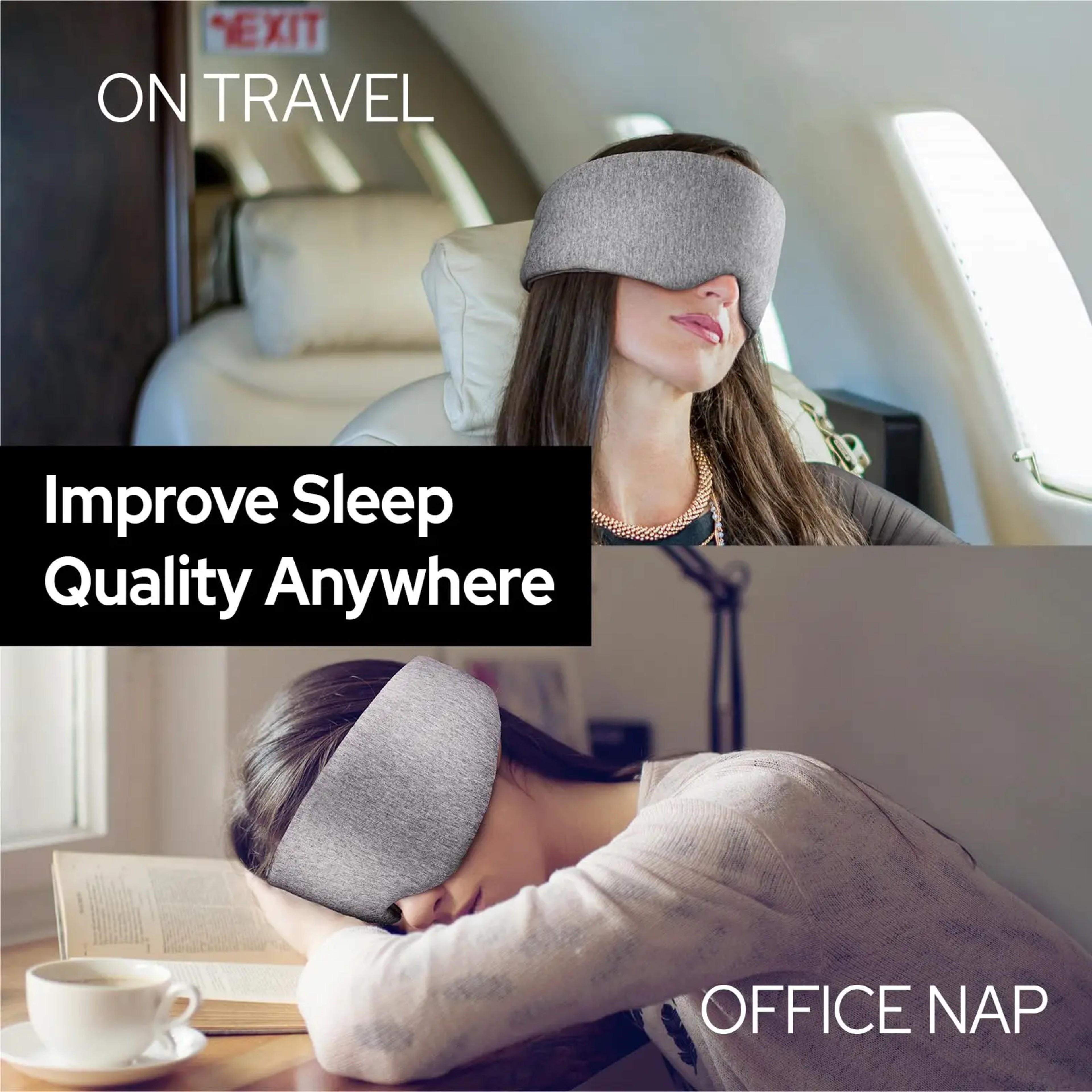 Handmade Cotton Blackout Sleep Mask for Side Sleepers Soft & Portable Eye Covers for Travel – view 5