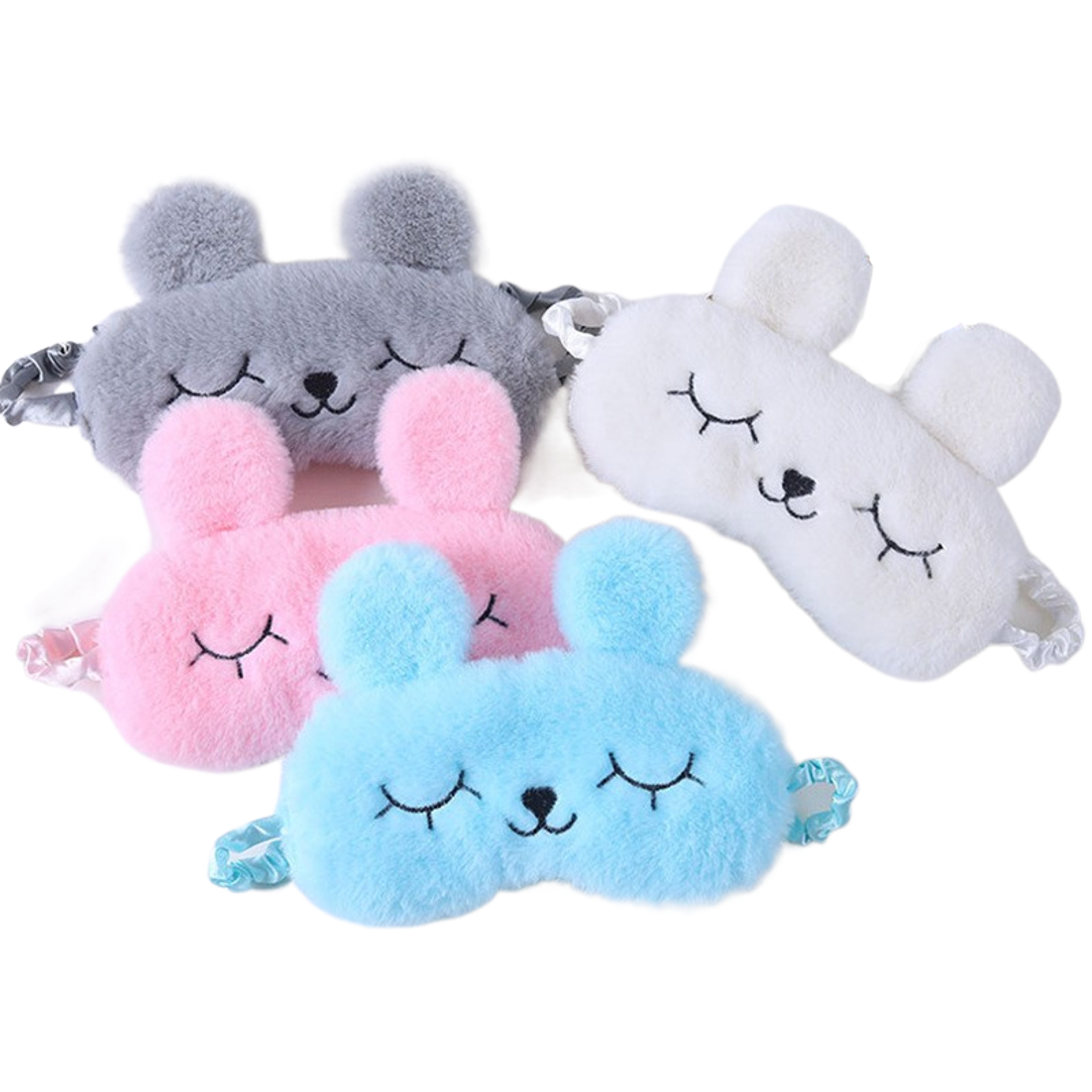 Cute Cartoon Rabbit Plush Sleep Mask For Comfortable Rest And Travel Aid 0