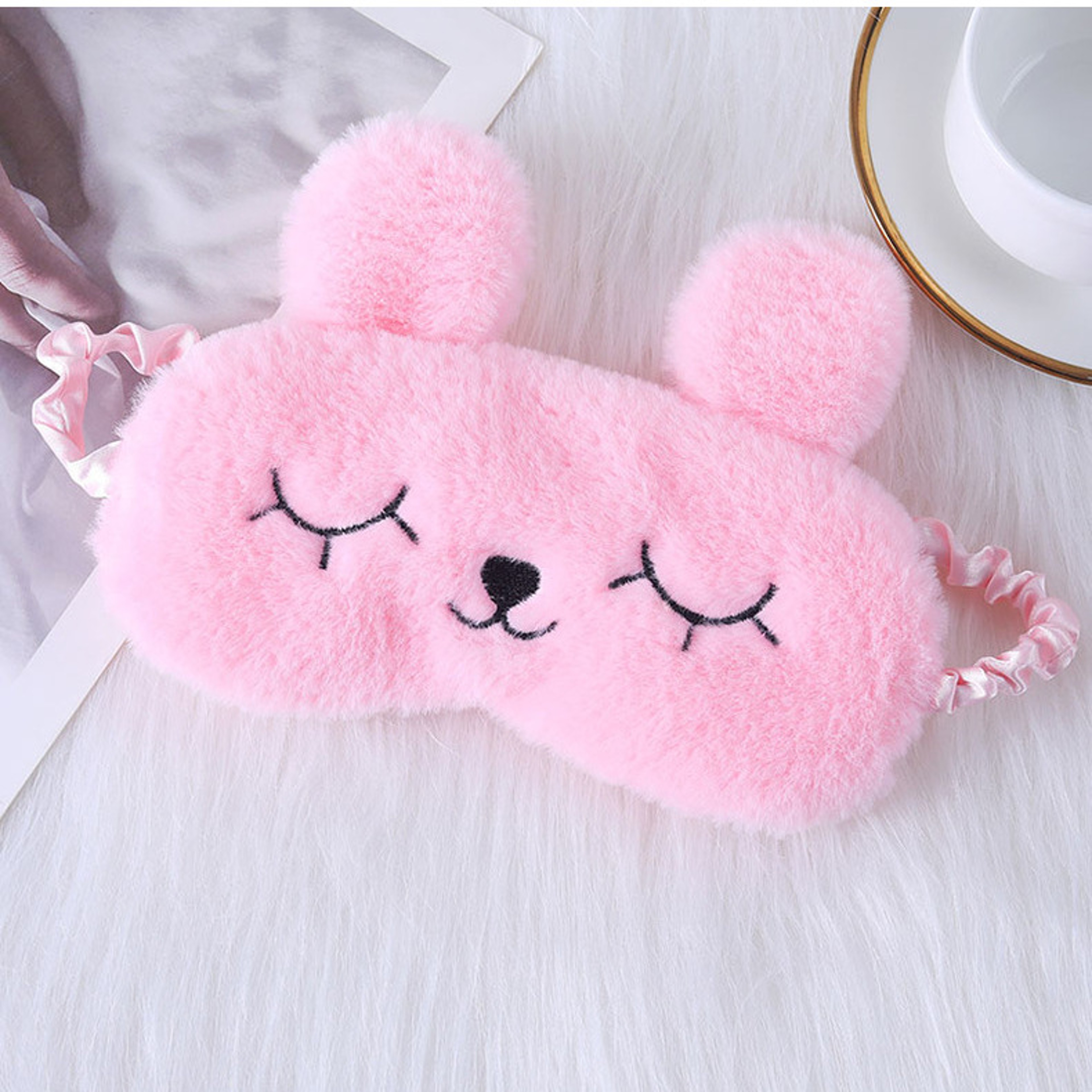 Cute Cartoon Rabbit Plush Sleep Mask For Comfortable Rest And Travel Aid 4