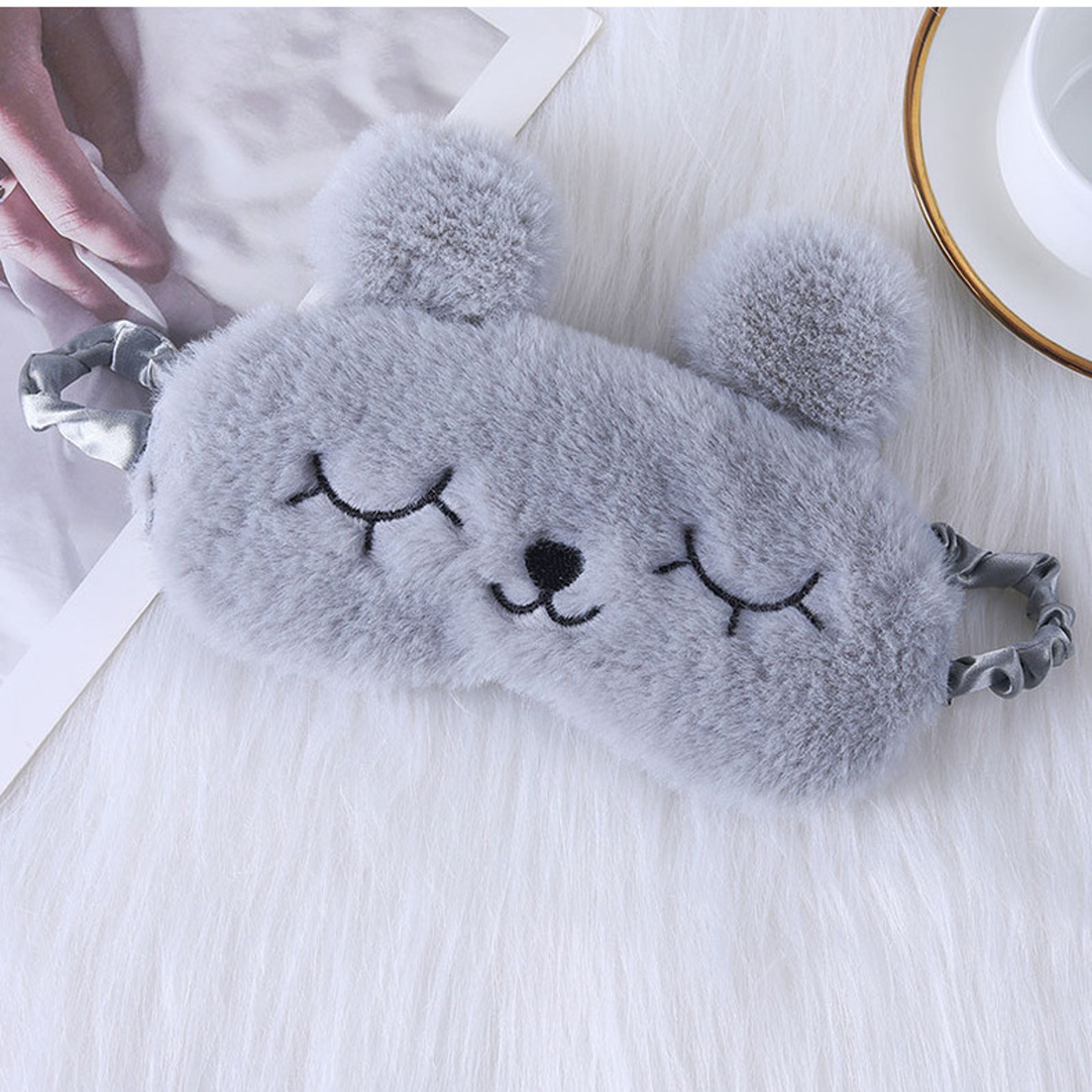 Cute Cartoon Rabbit Plush Sleep Mask For Comfortable Rest And Travel Aid 7