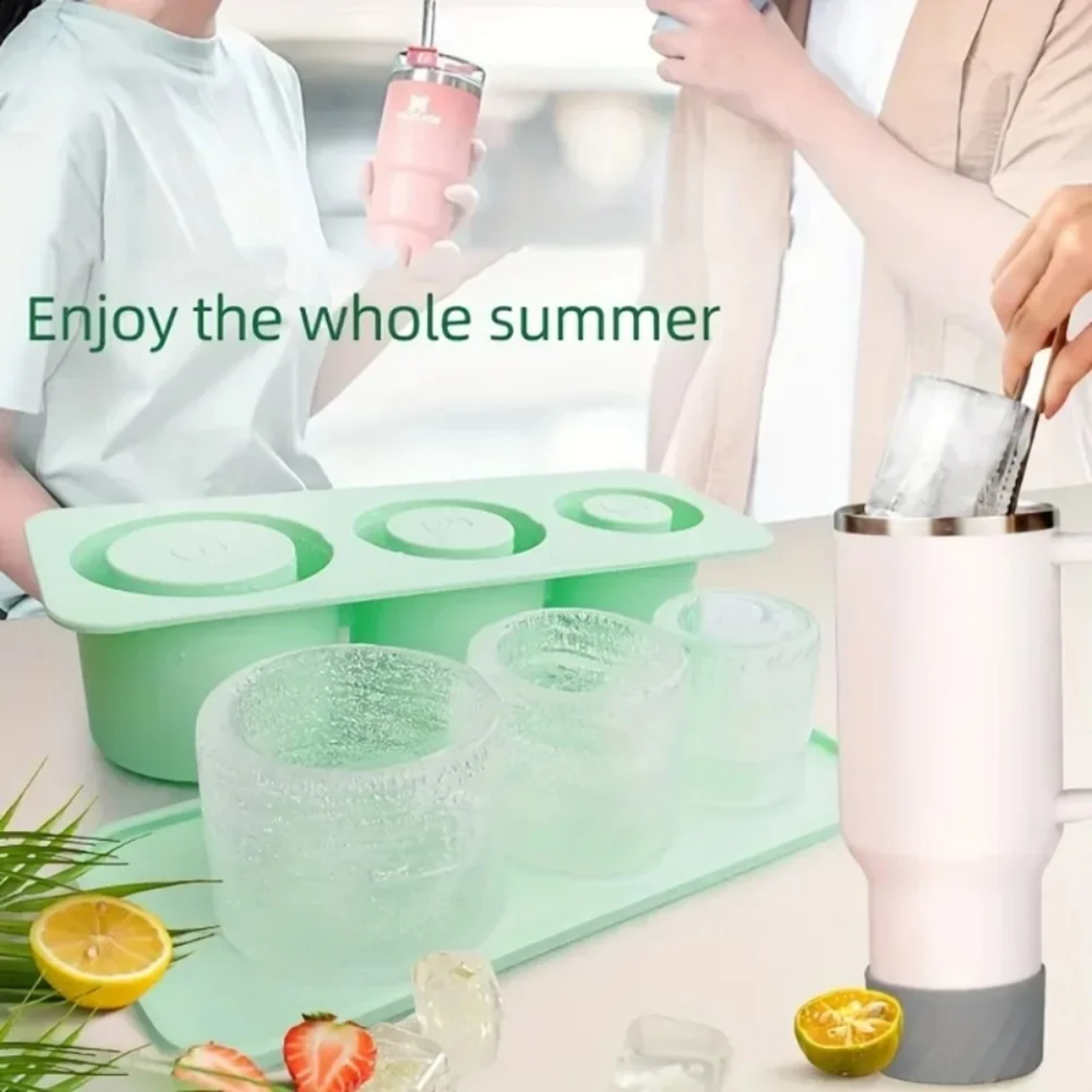 Silicone Ice Cube Mold Reusable Cylindrical Tray For Quick Freezing And Easy Demolding 1