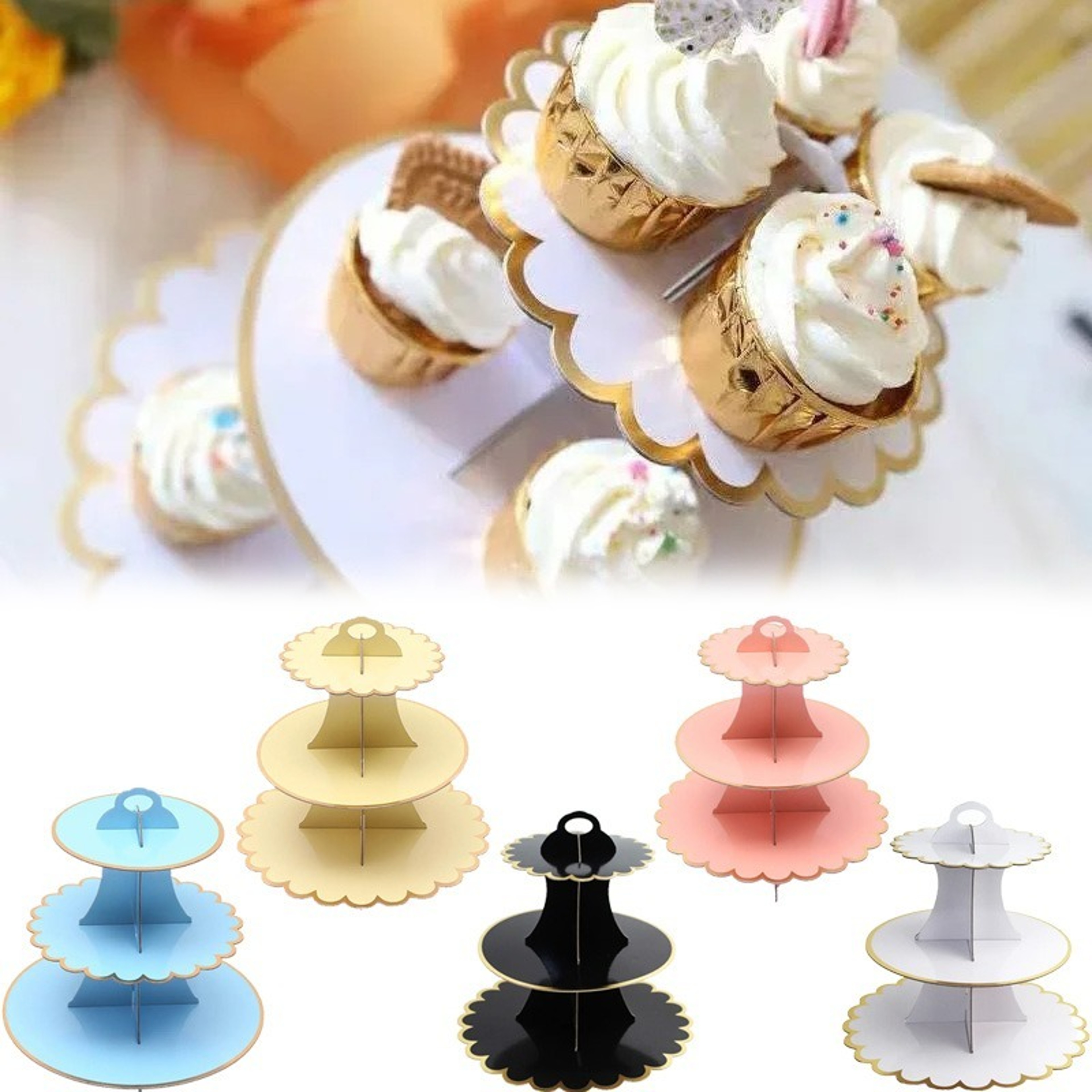 Cake Rack Stand For Afternoon Tea Weddings  Parties Elegant Display Stand For Birthday Christmas  B 0