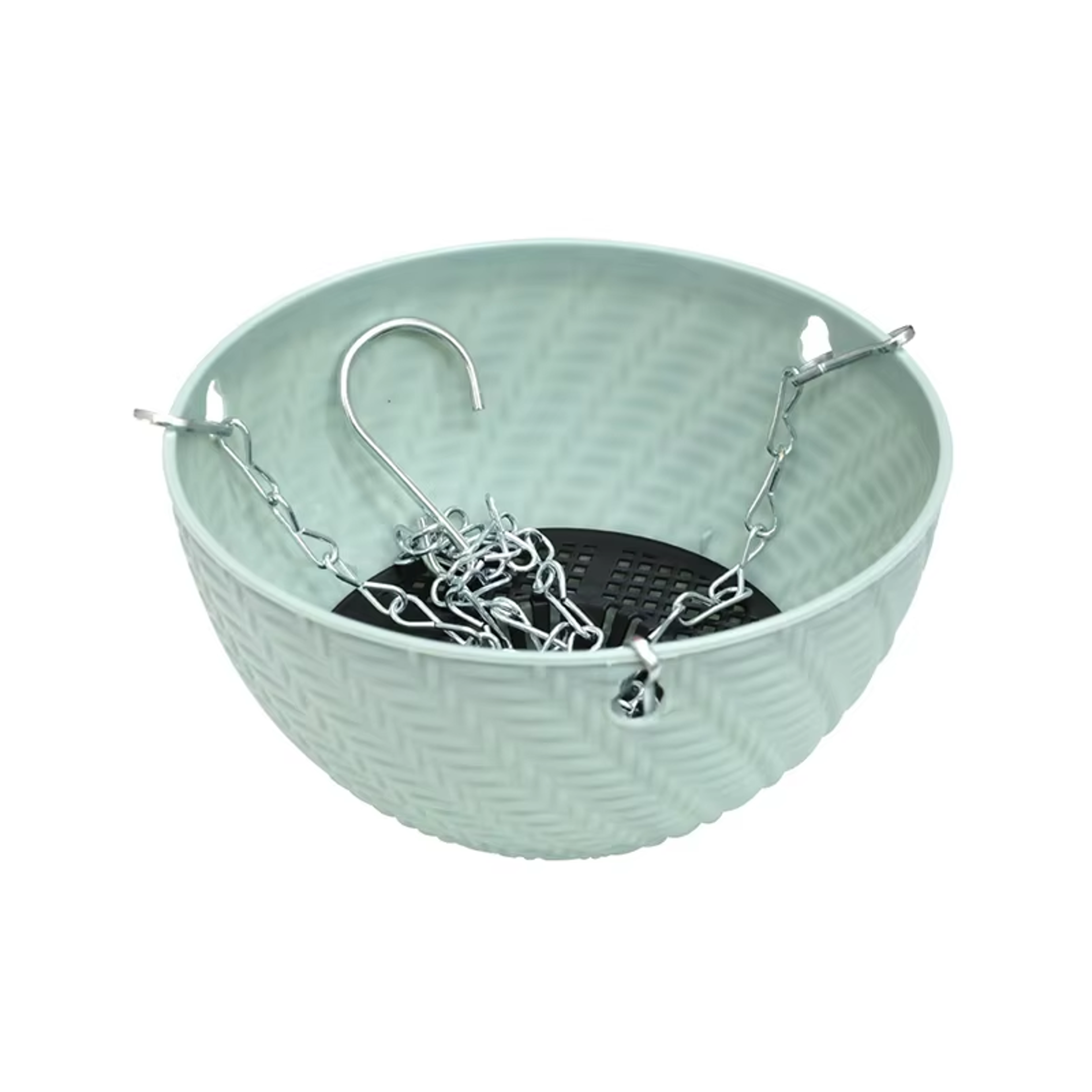 Decorative Woven Hanging Planter with Metal Hook And Drainage Tray Chain Hung Indoor Plant Basket – view 8