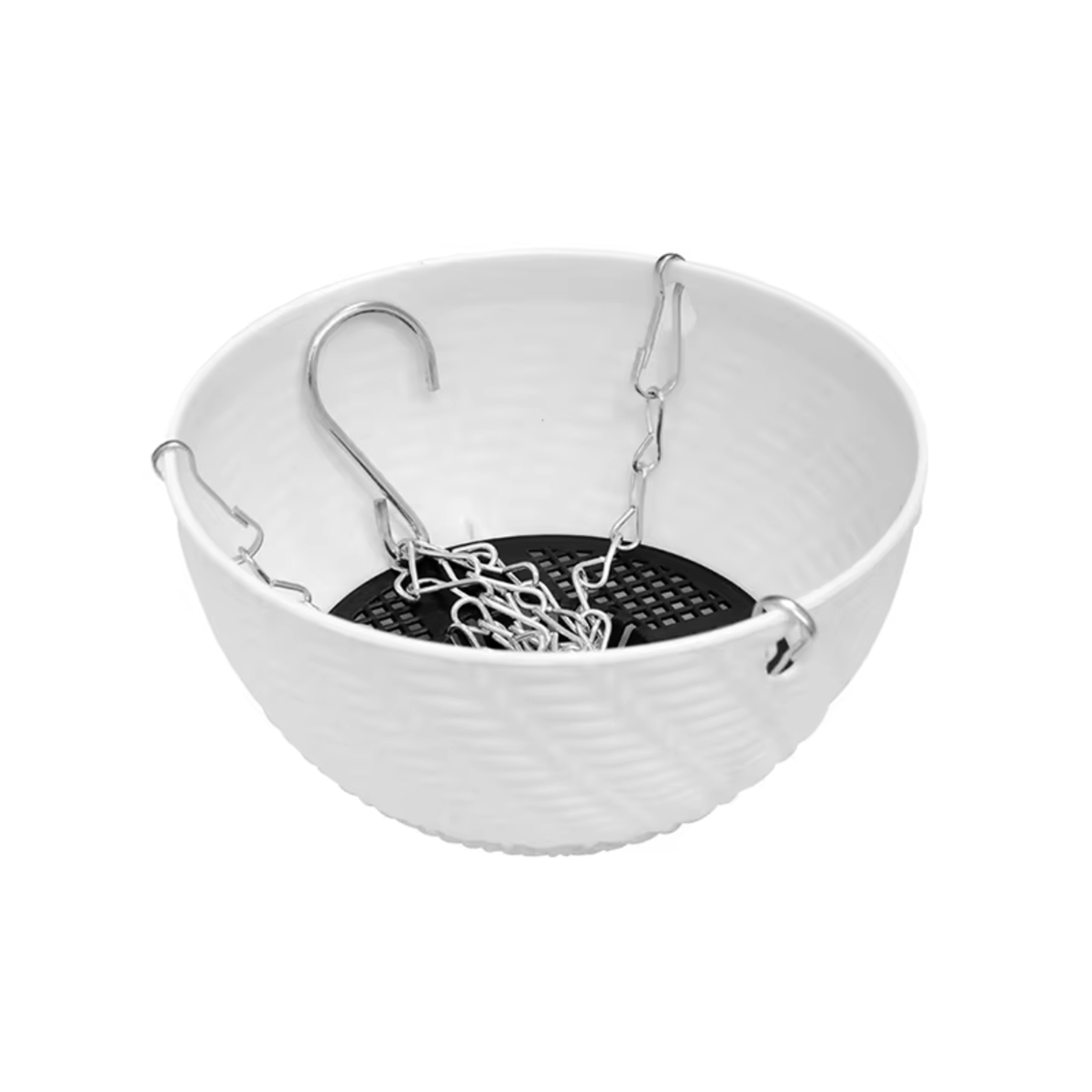 Decorative Woven Hanging Planter with Metal Hook And Drainage Tray Chain Hung Indoor Plant Basket – view 9