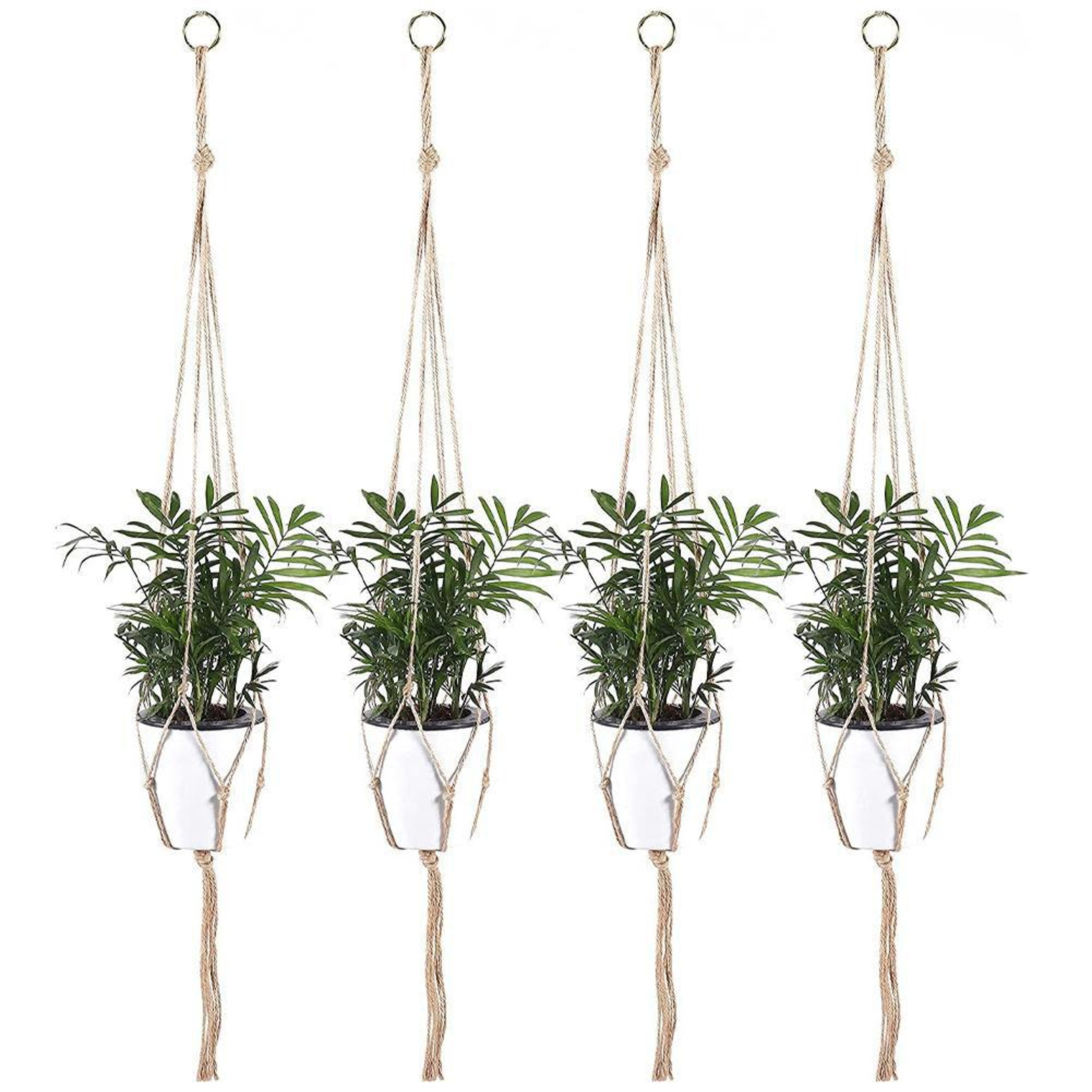Macrame Hanging Planter Boho Flower Pot Holder for Home, Balcony & Garden Knotted Rope Decor – view 2