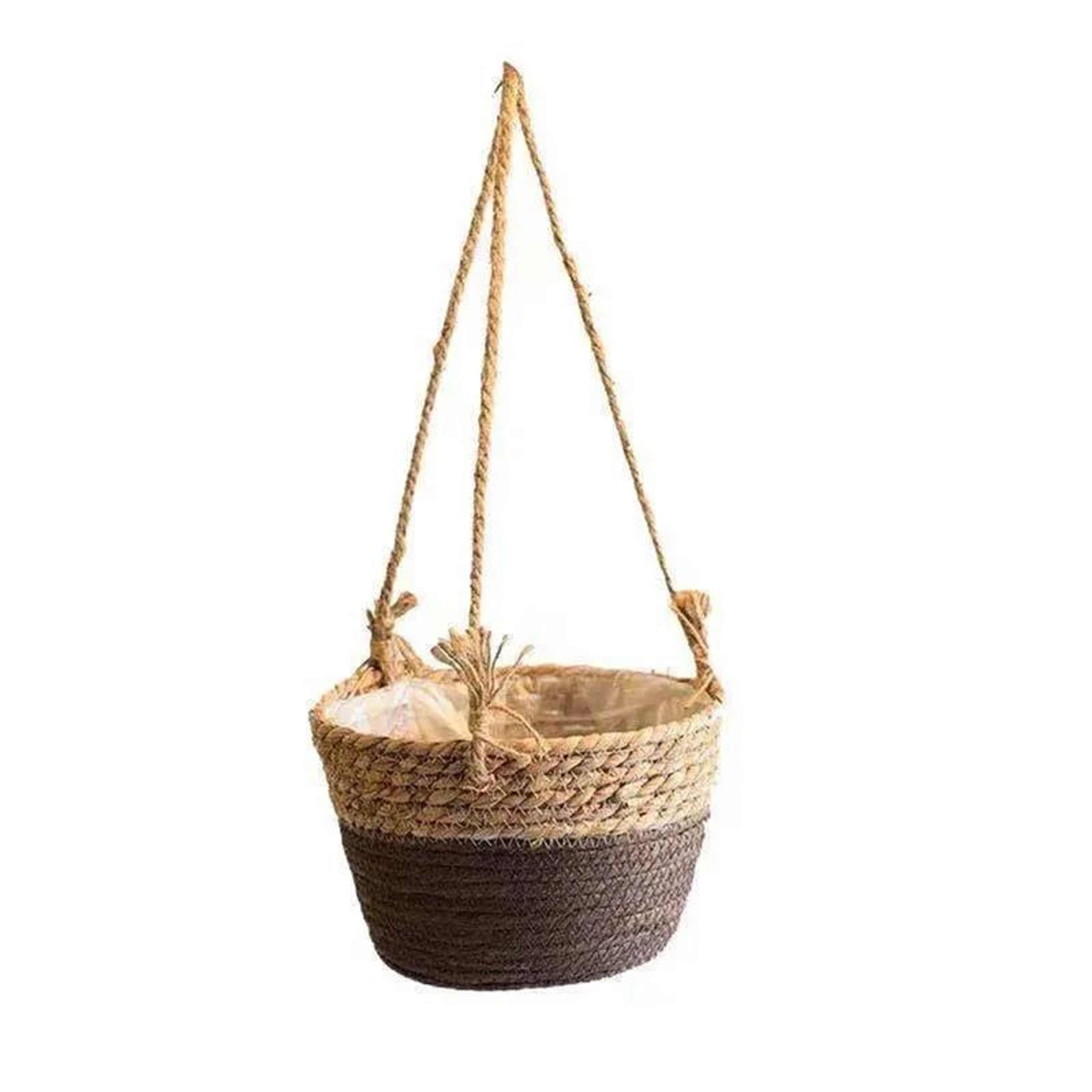 Braided Jute Rope Plant Storage Basket Indoor  Outdoor Hanging Flower Pot Stand 7