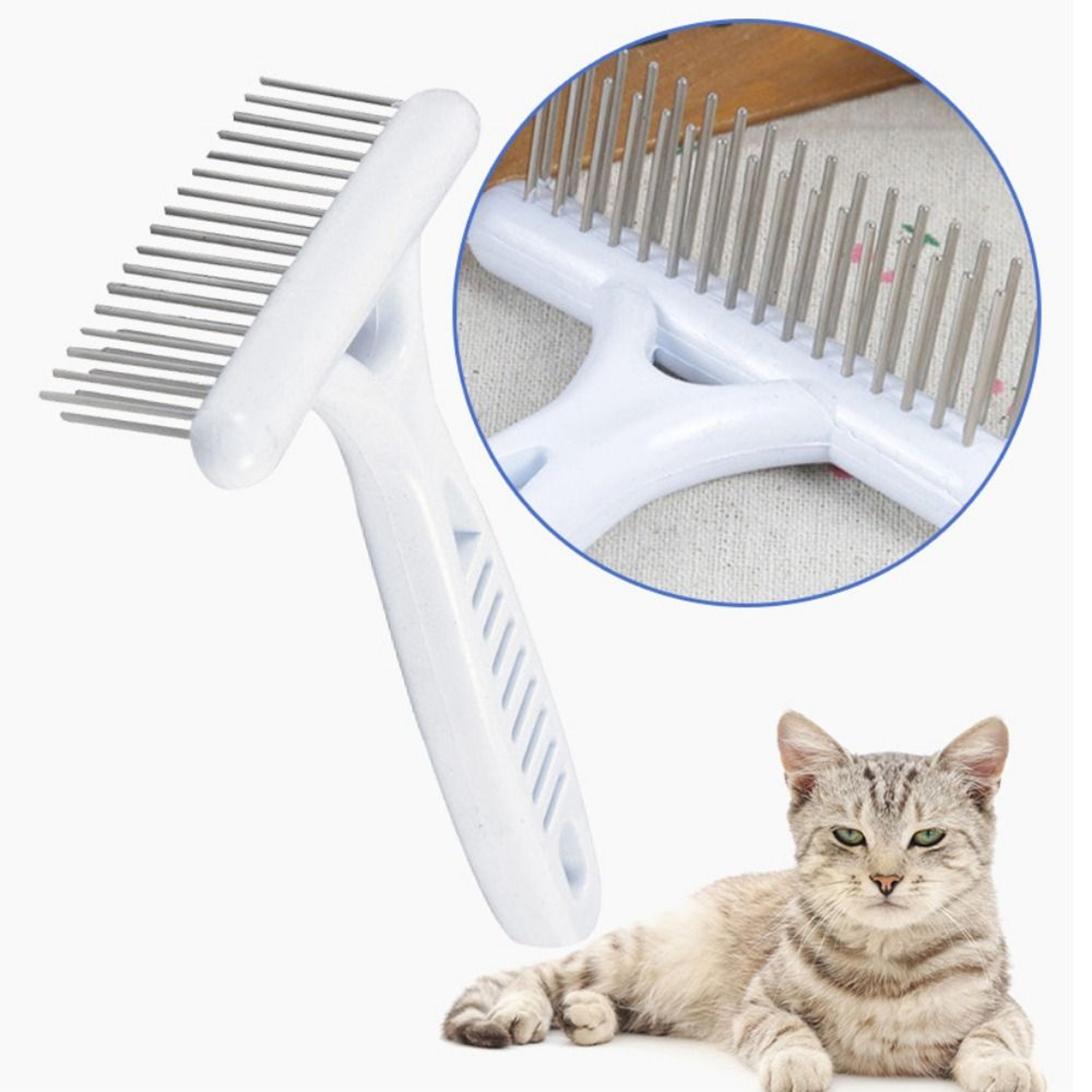 Pet Grooming Brush for Long Hair Anti Static Undercoat Rake Comb Tool – view 3