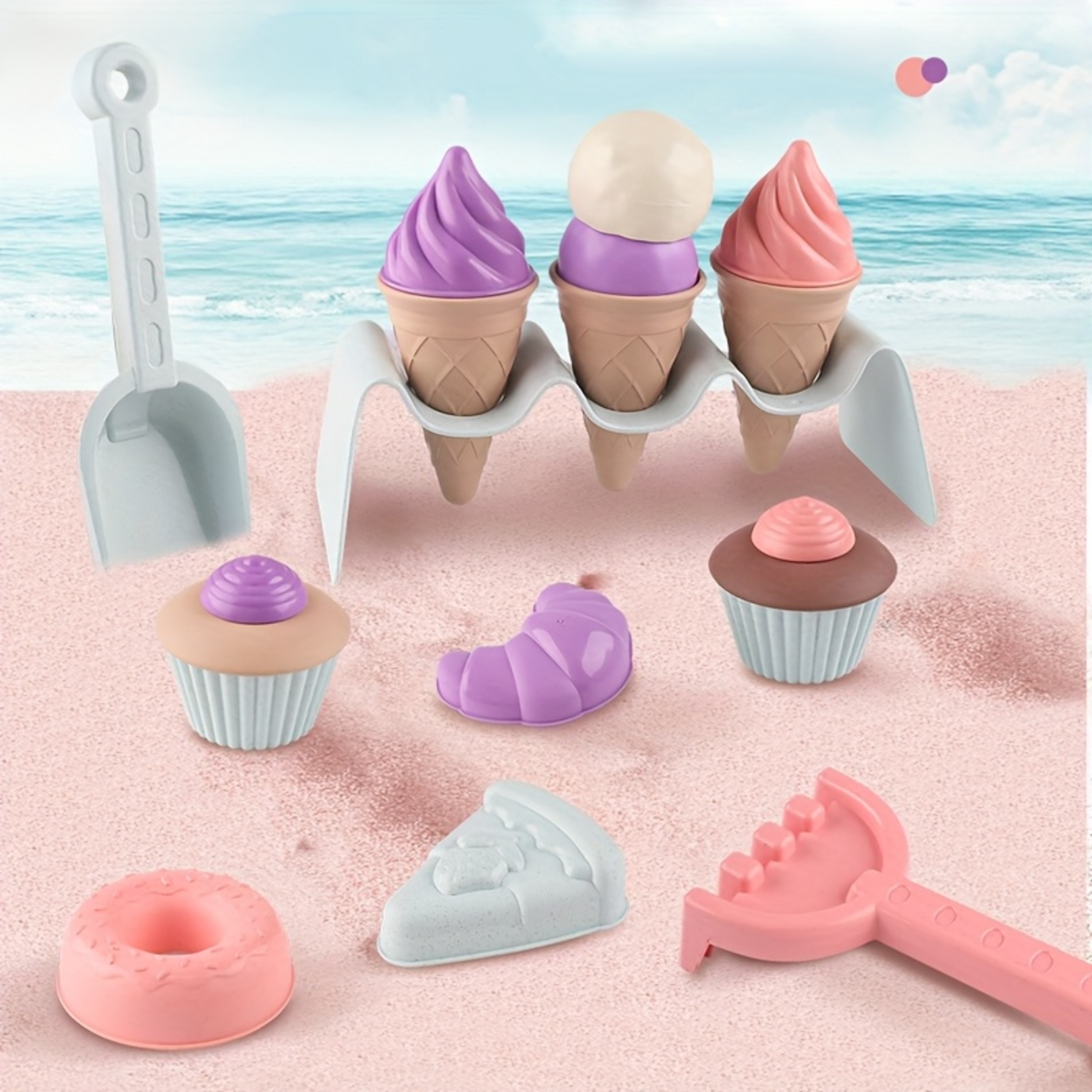 Childrens Ice Cream Cone Beach Play Set With Backpack Perfect Sand Digging And Snow Play Tools For  0