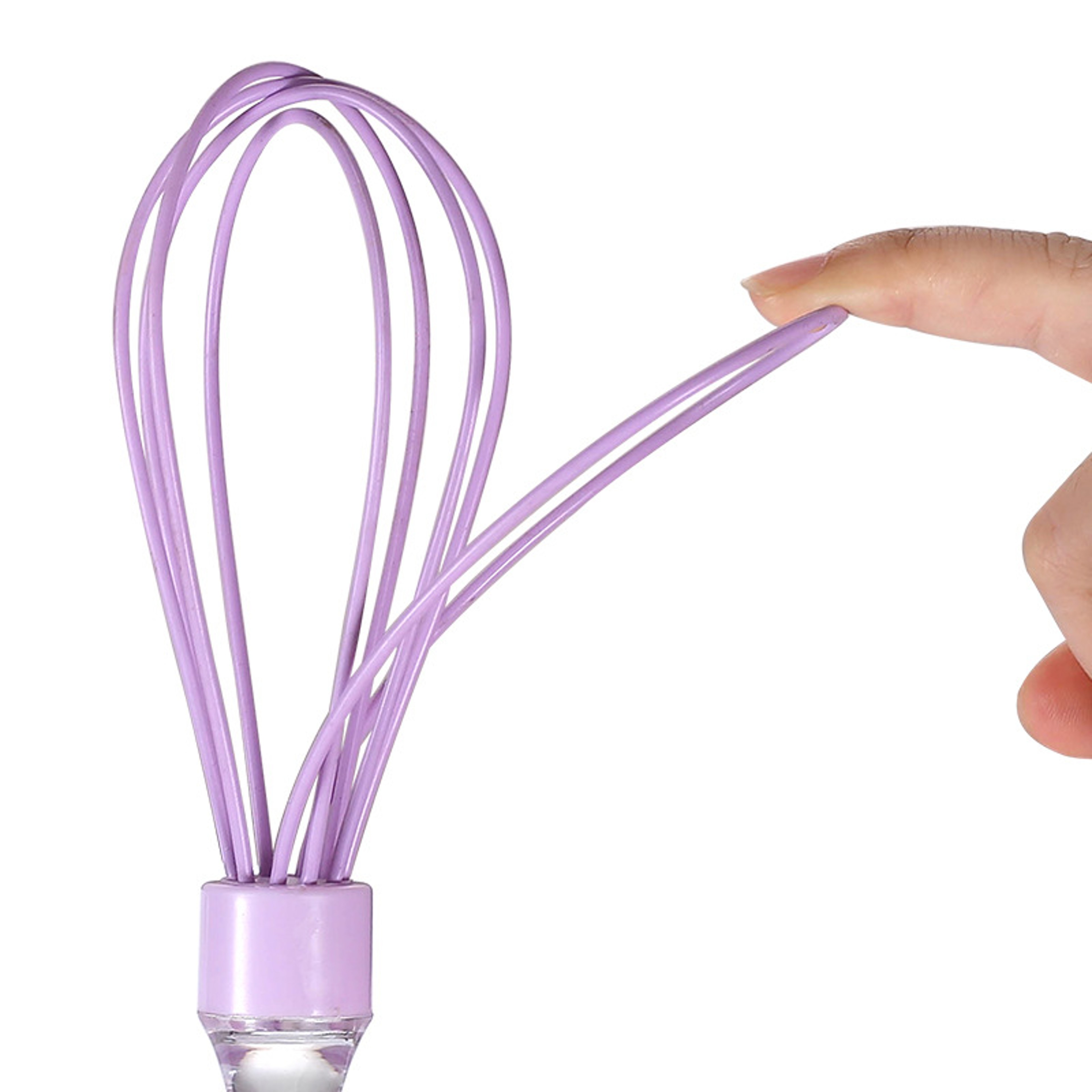 Silicone Whisk Egg Beater with Transparent Handle for Baking and Cream Mixing – view 2