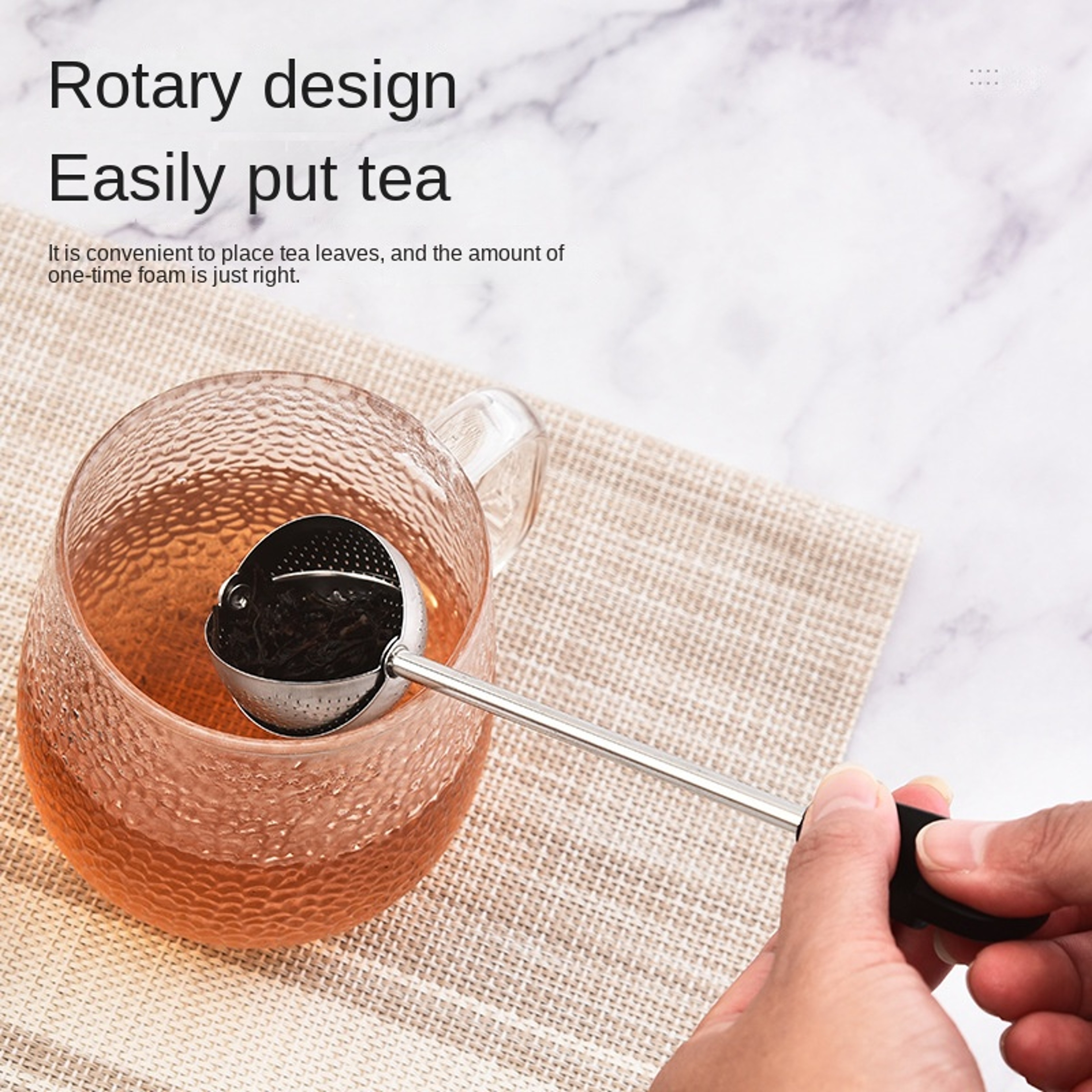 Rotating Stainless Steel Tea Infuser Ball For Loose Leaf Tea With Chain Hook 1