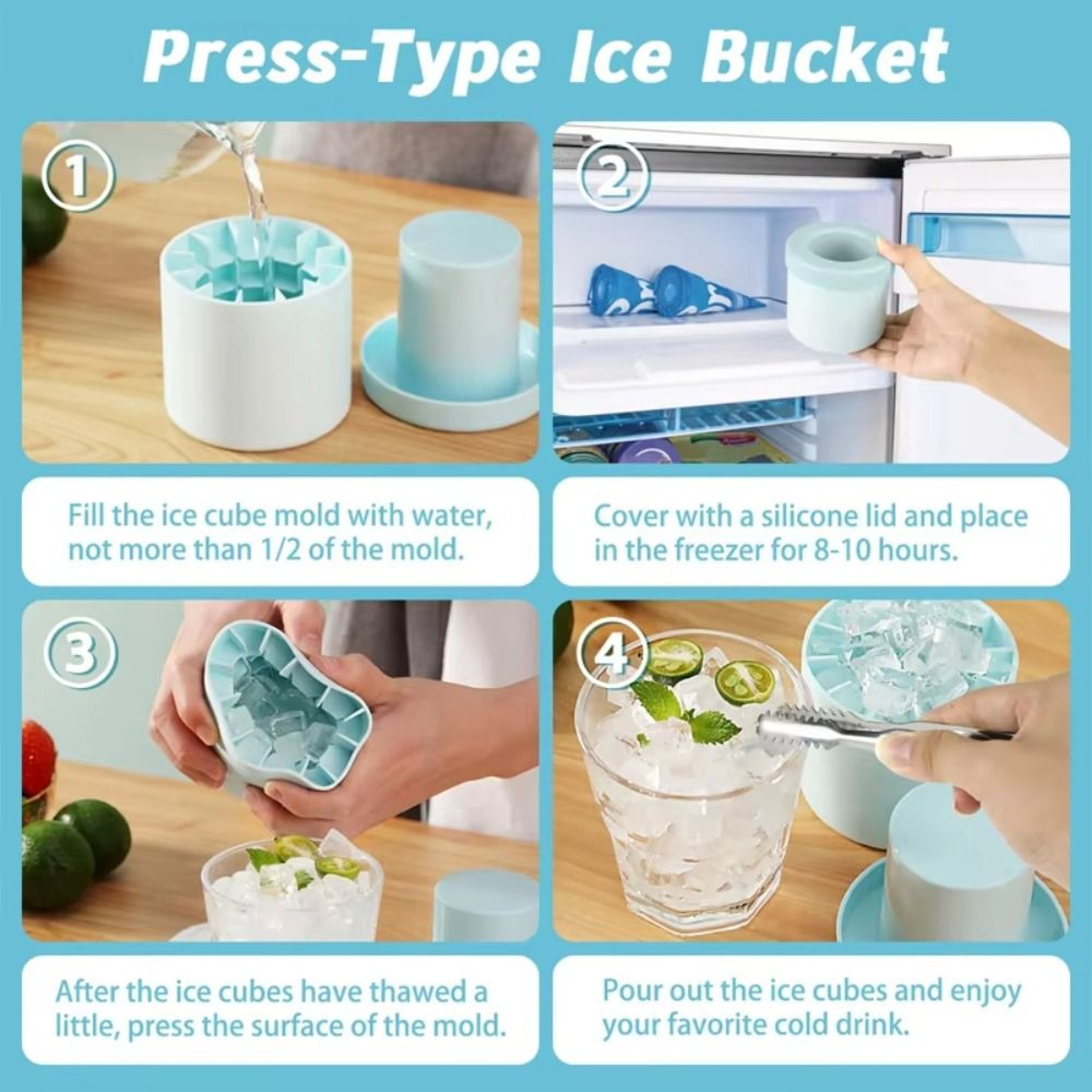 Quick Chill Silicone Ice Cube Mold Cup with Easy Release Cylinder Design – view 4
