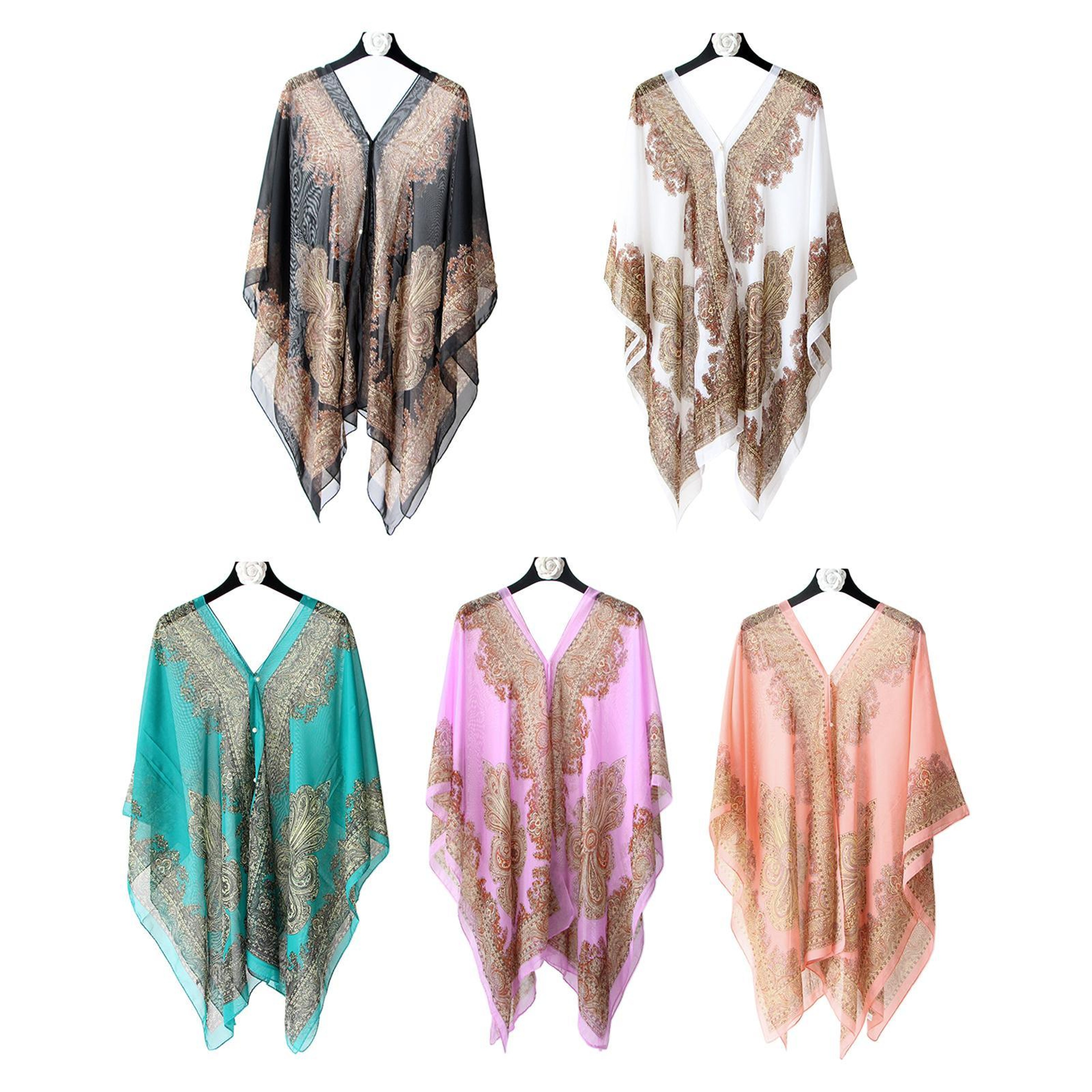 2025 Women Chiffon Beach Cover Up Kaftan Tunic Dress Bikini Swimsuit Sarong Pareo Bathing Suit Reso 0