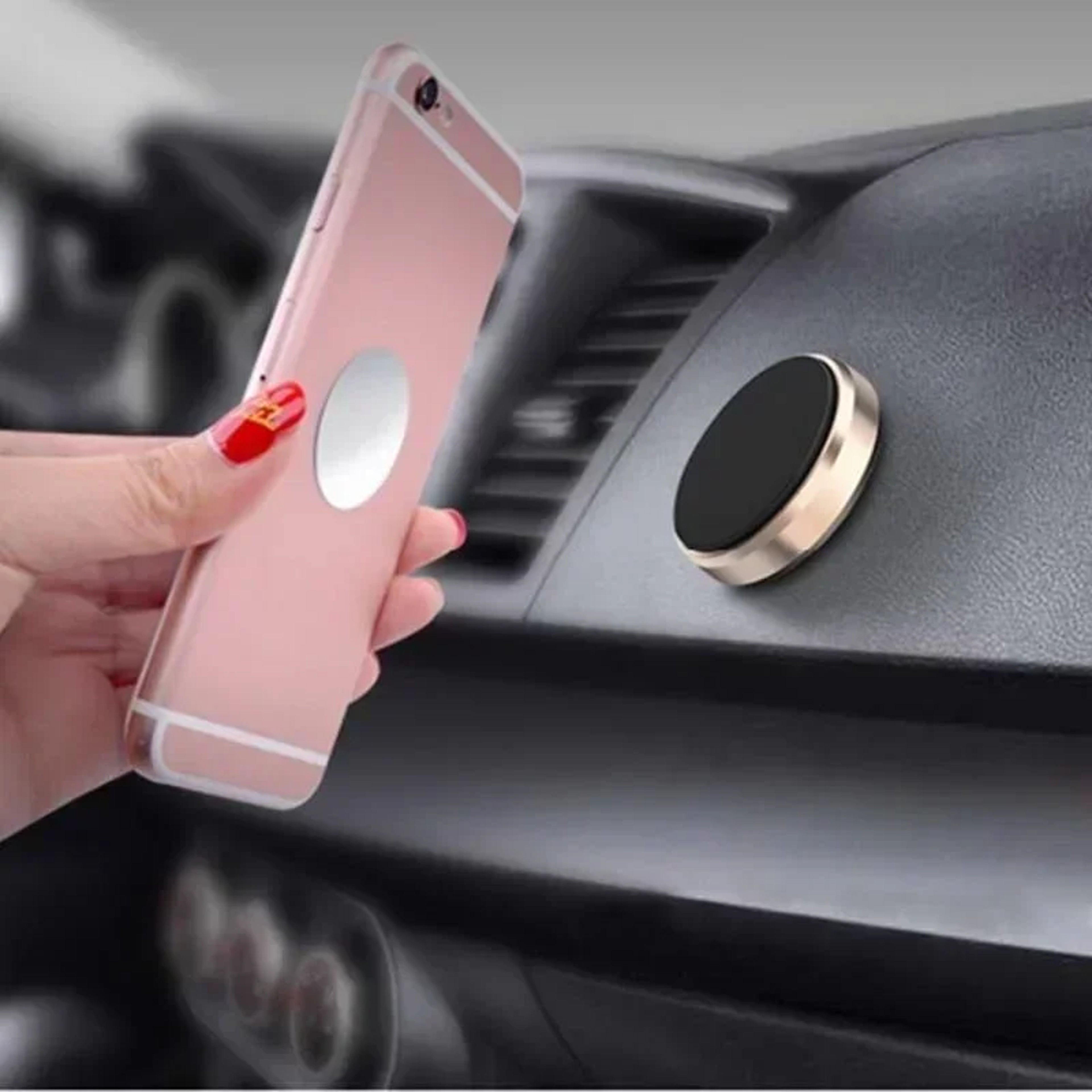 Magnetic Car Phone Holder Stick On Dashboard and Wall Mount – view 1