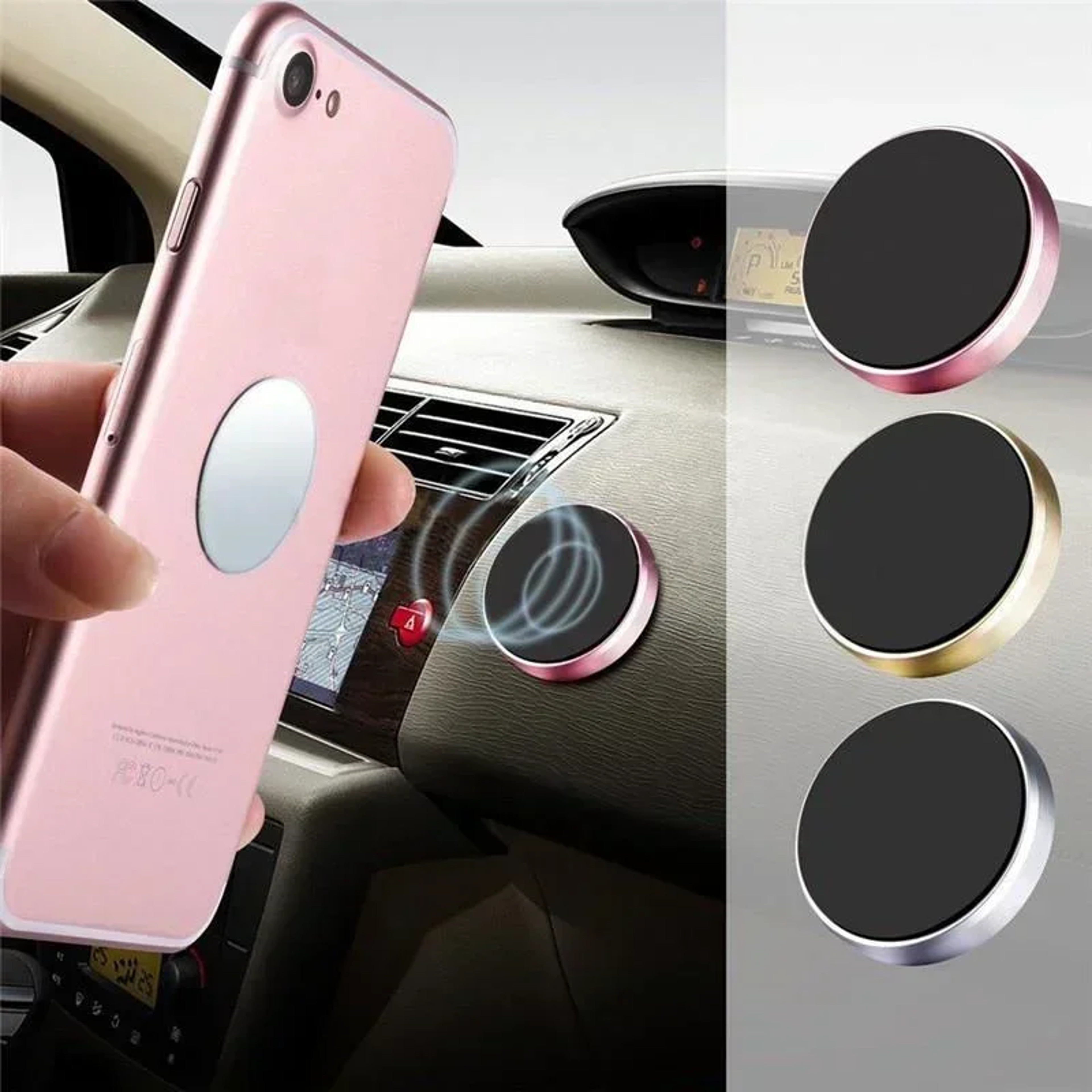 Magnetic Car Phone Holder Stick On Dashboard and Wall Mount – view 3