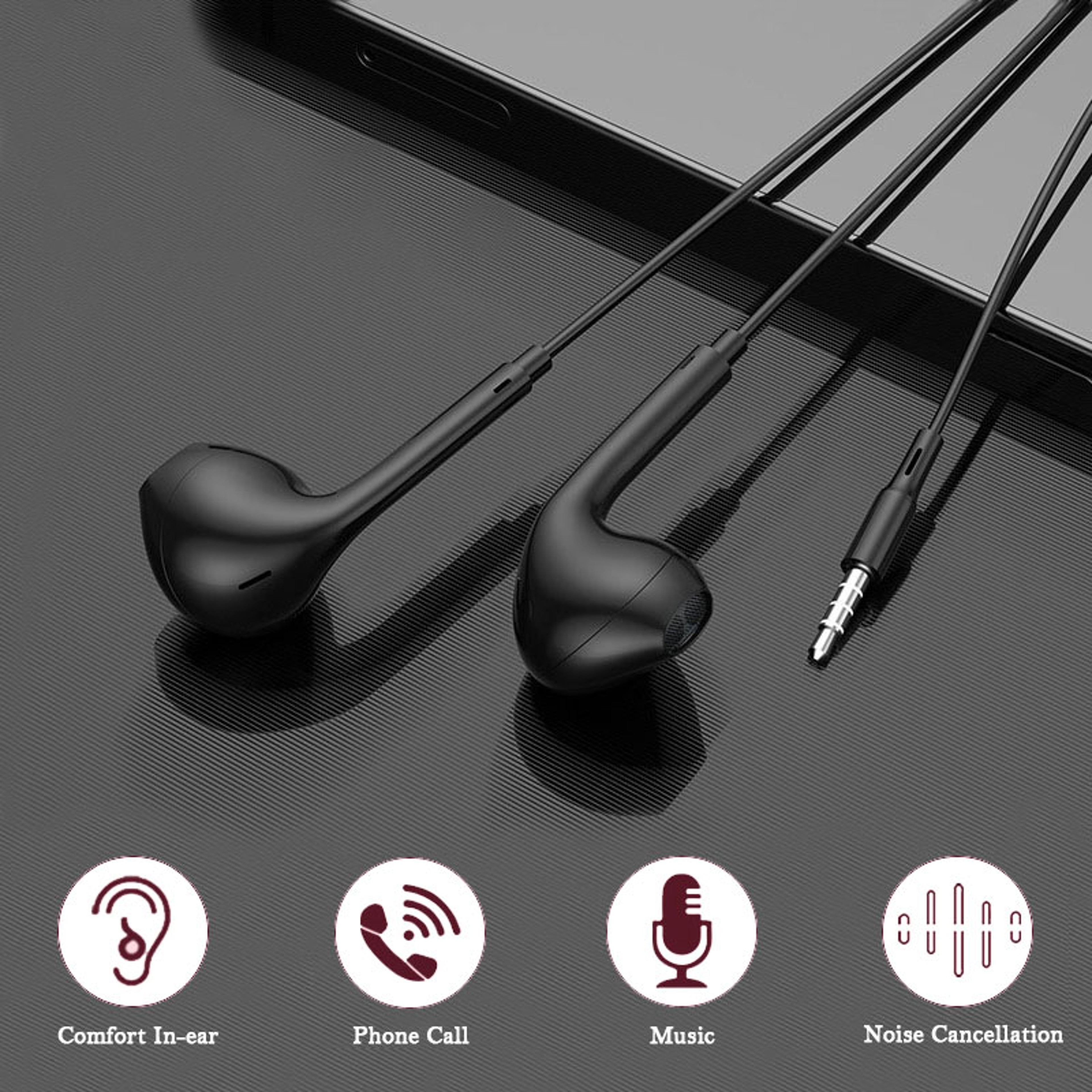 Secure Fit Sports Wired Earbuds with Mic and Stereo Sound – view 1