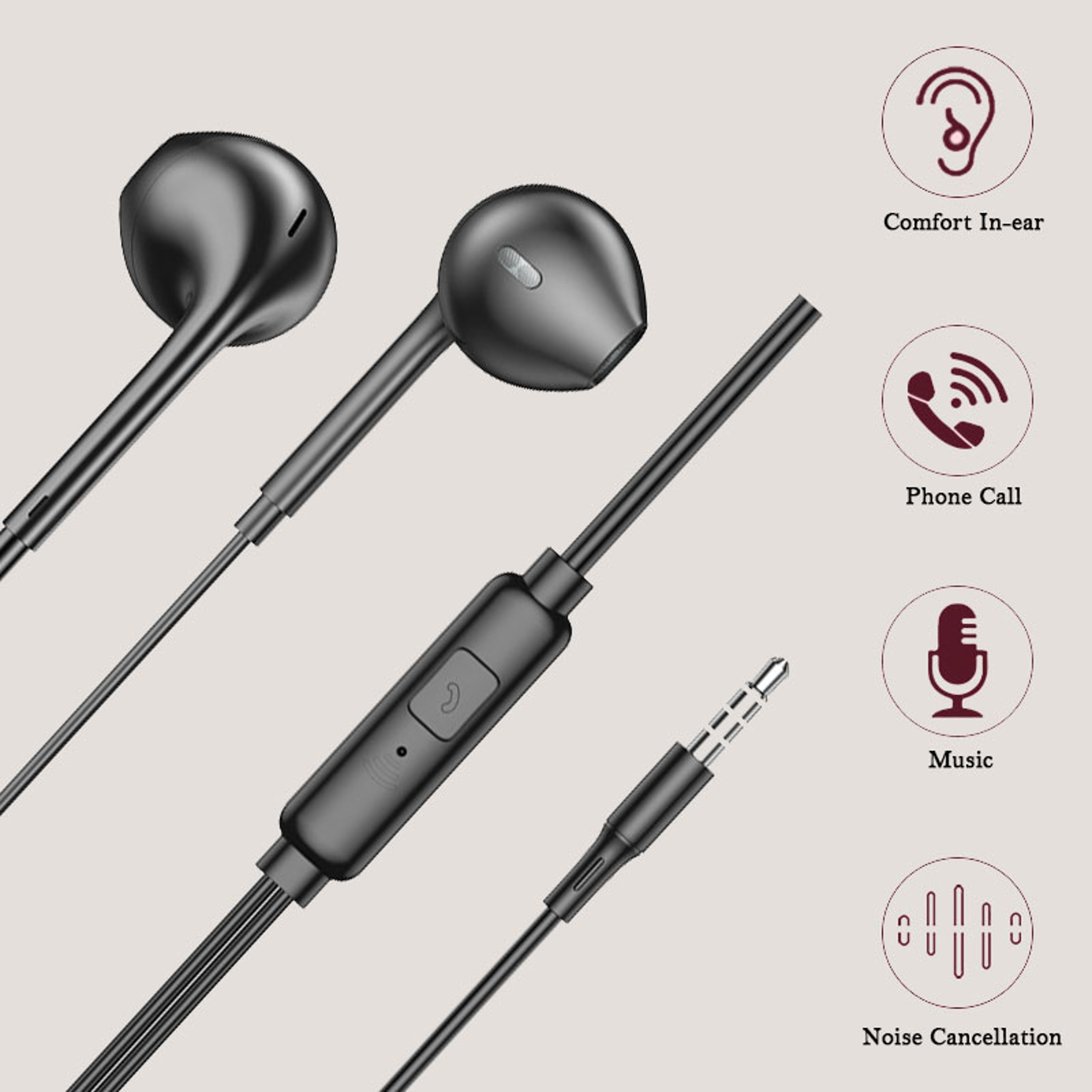 Secure Fit Sports Wired Earbuds with Mic and Stereo Sound – view 6