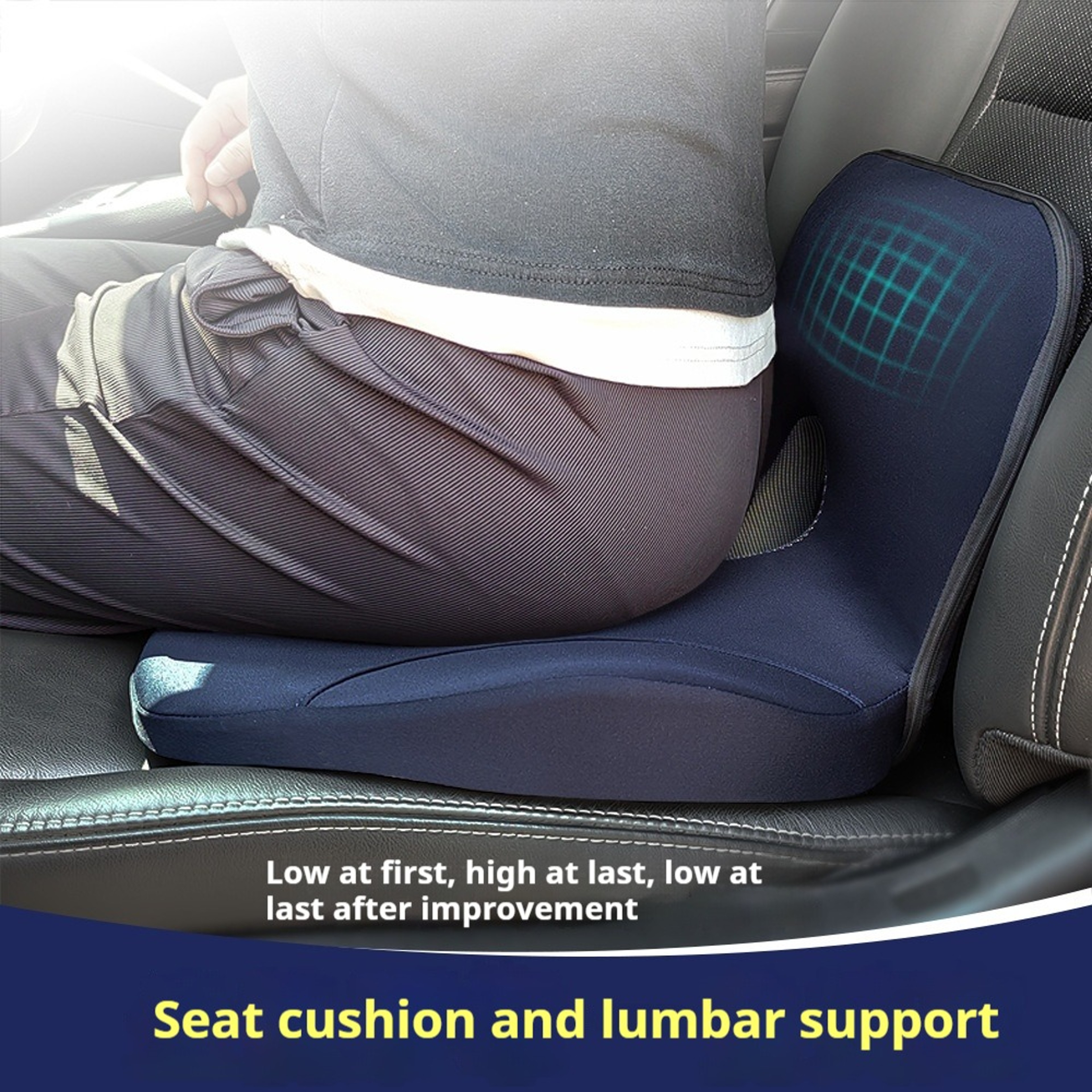 Ergonomic L Shaped Memory Foam Seat Cushion For Office Chair Back And Hip Support 3