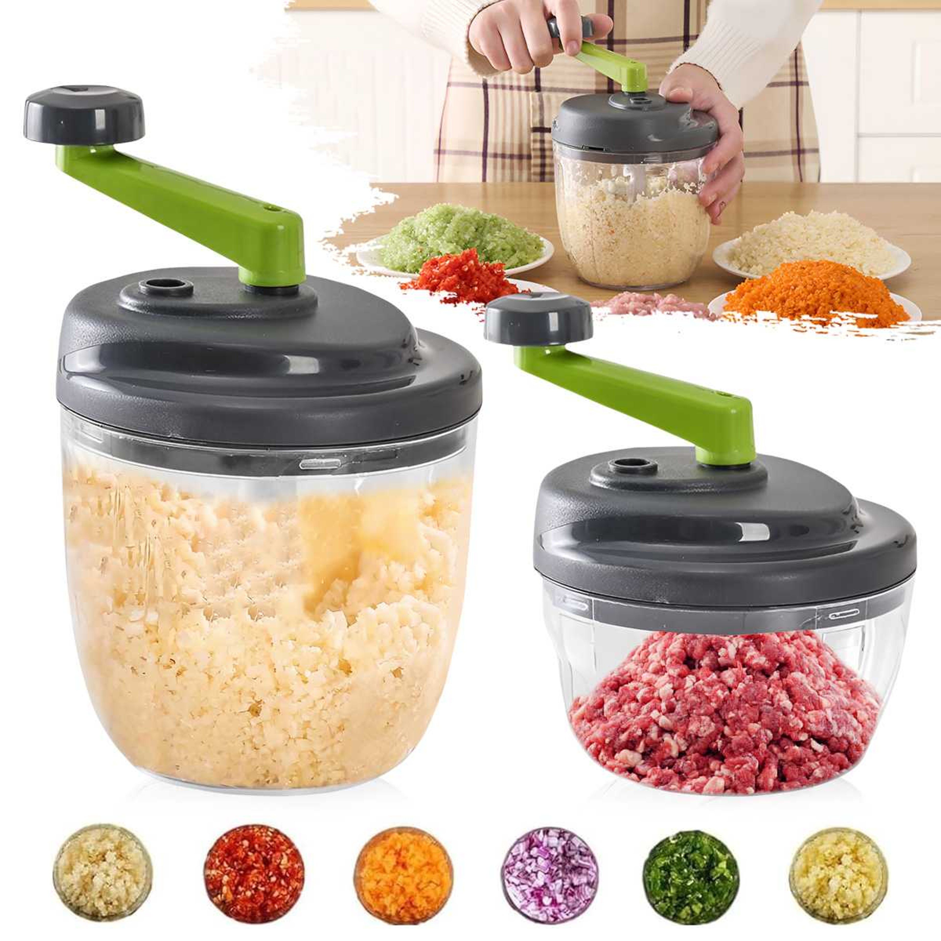 Manual Garlic Chopper & Multi Function Vegetable Processor – view 1