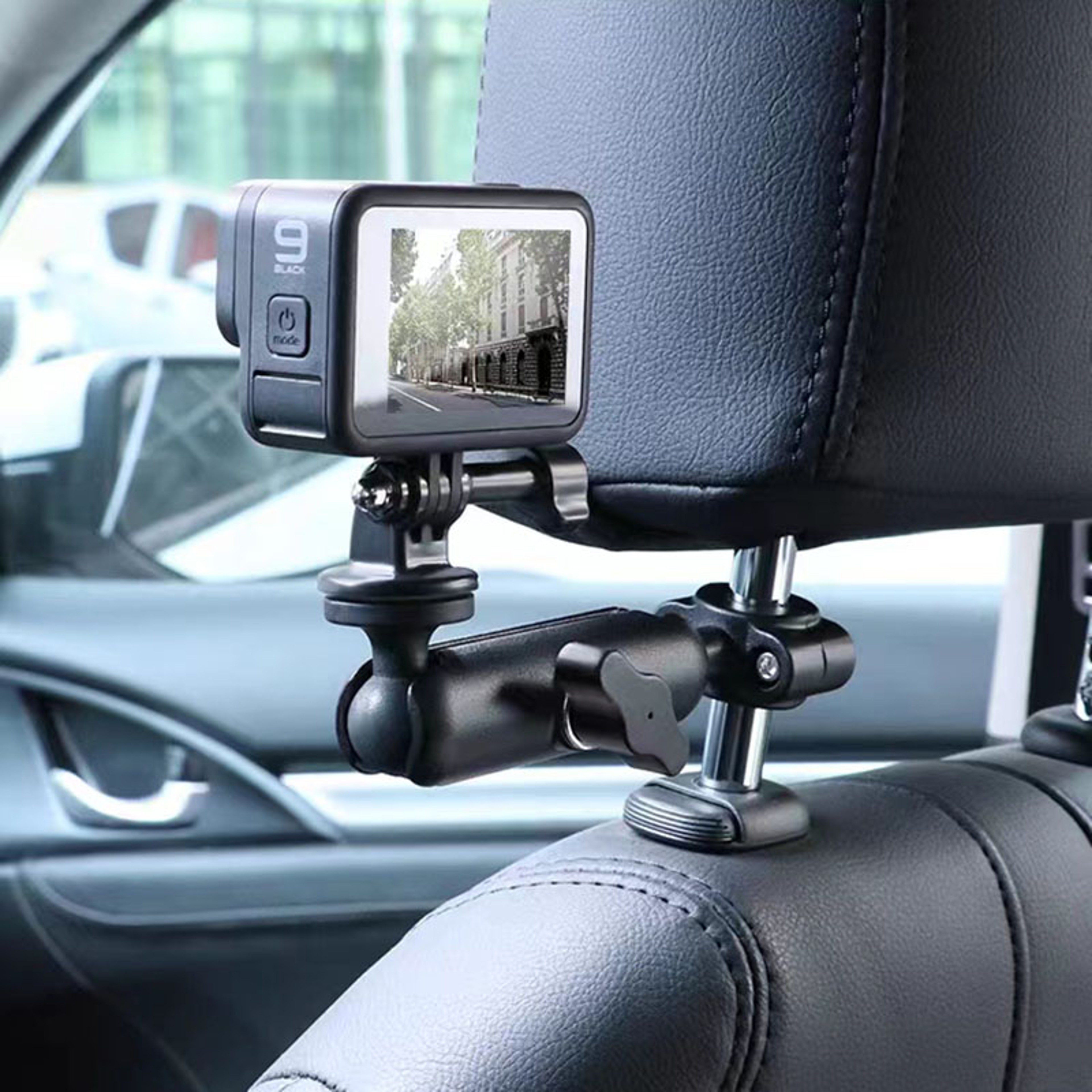 Universal Car Headrest Camera Mount For POV Vlogging And Action Cam Stability 0