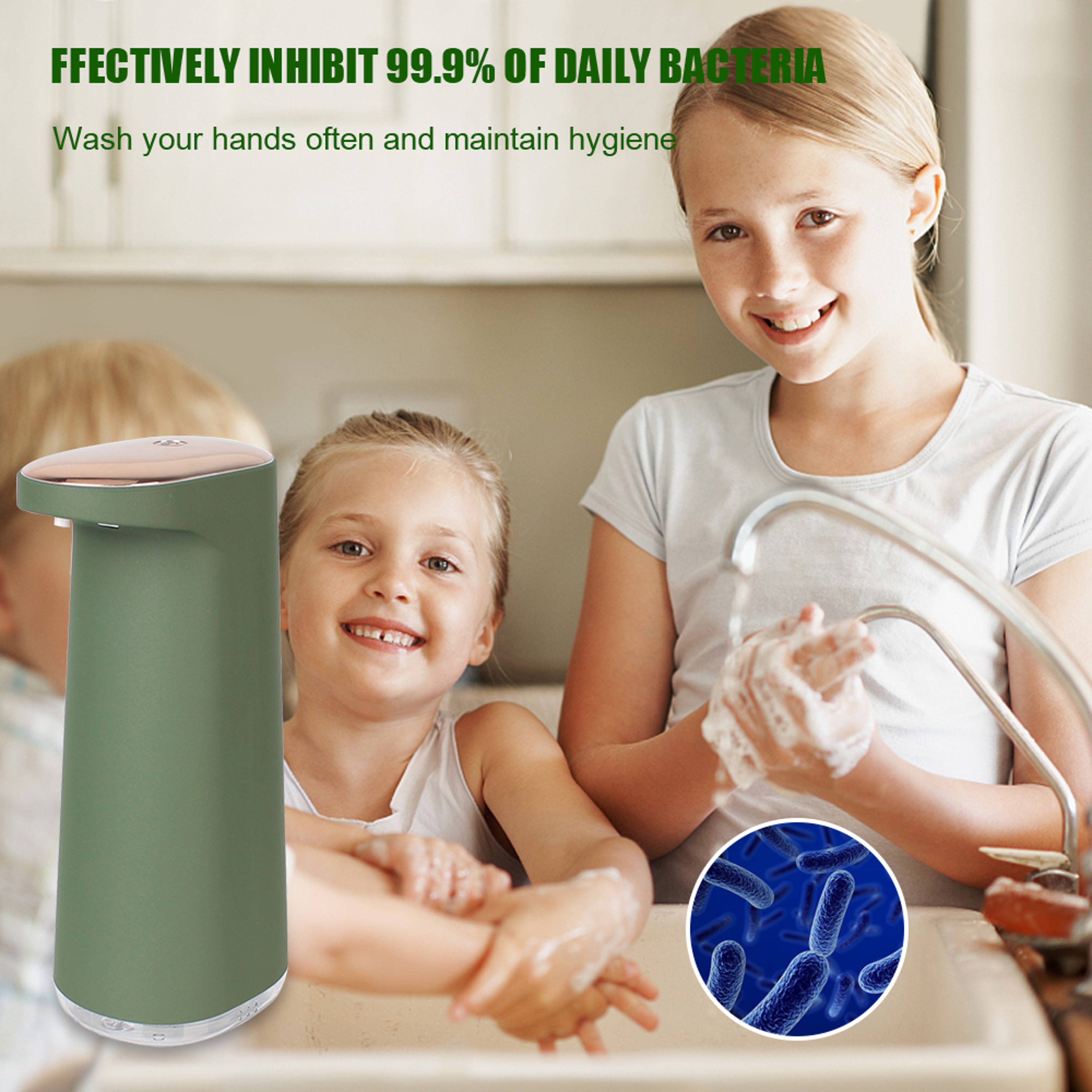 Touchless Automatic Foam Soap Dispenser USB Rechargeable Smart Sensor Pump – view 3