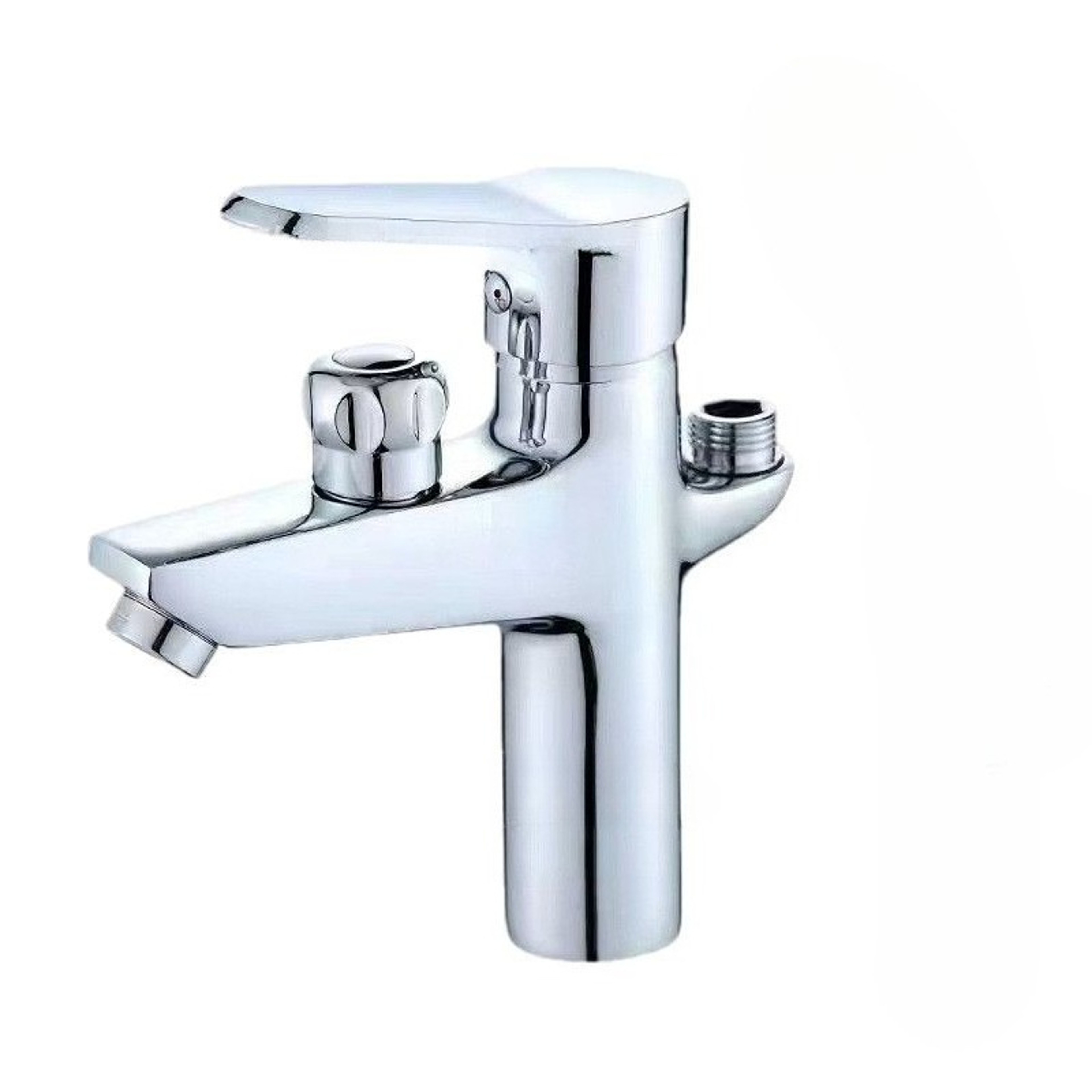 Modern Chrome Bathroom Sink Faucet Deck Mounted Hot And Cold Mixer Tap 5