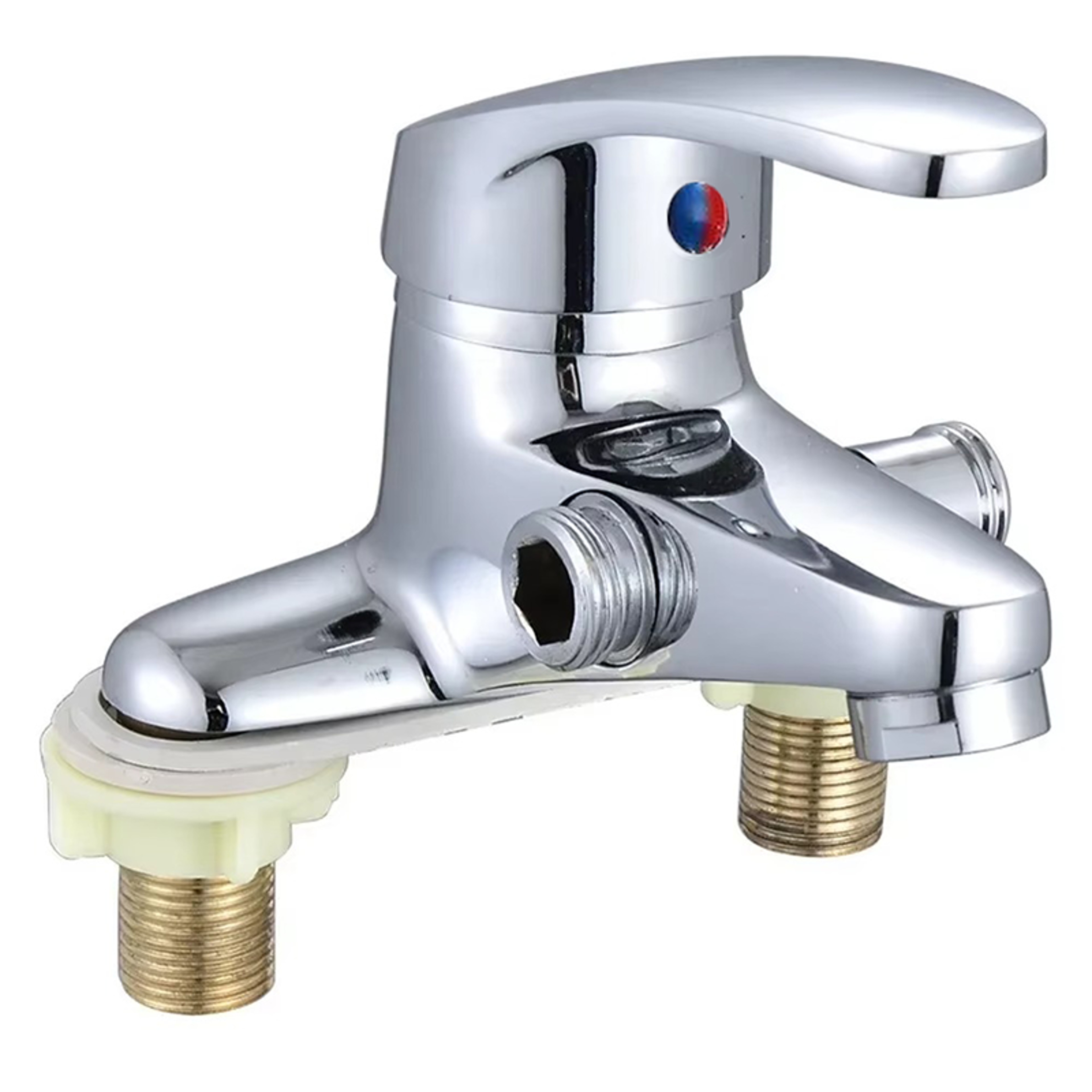 Modern Chrome Bathroom Sink Faucet Deck Mounted Hot and Cold Washbasin Mixer Tap – view 8