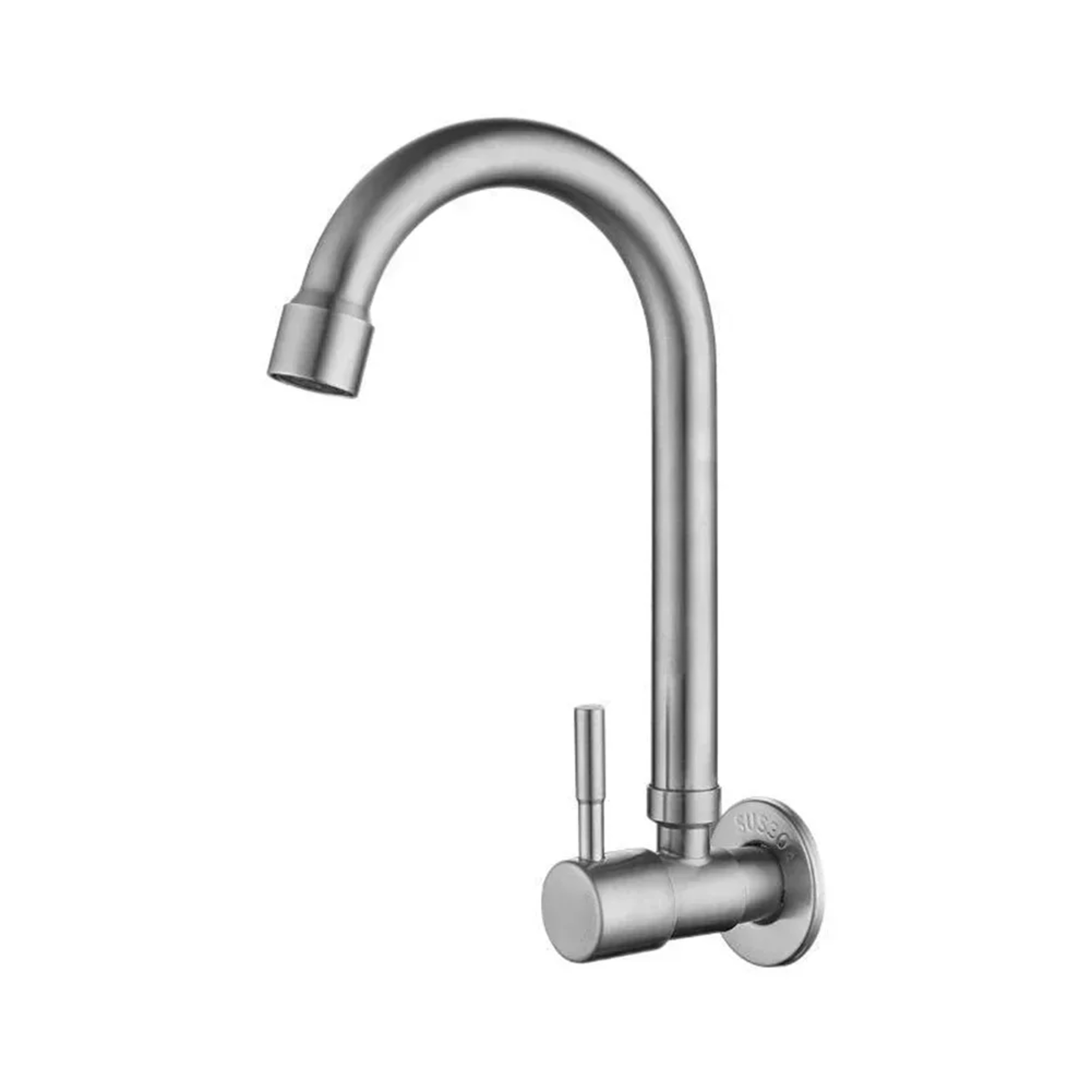 Stainless Steel Wall Mounted Kitchen Faucet Single Cold Rotating Tap 3