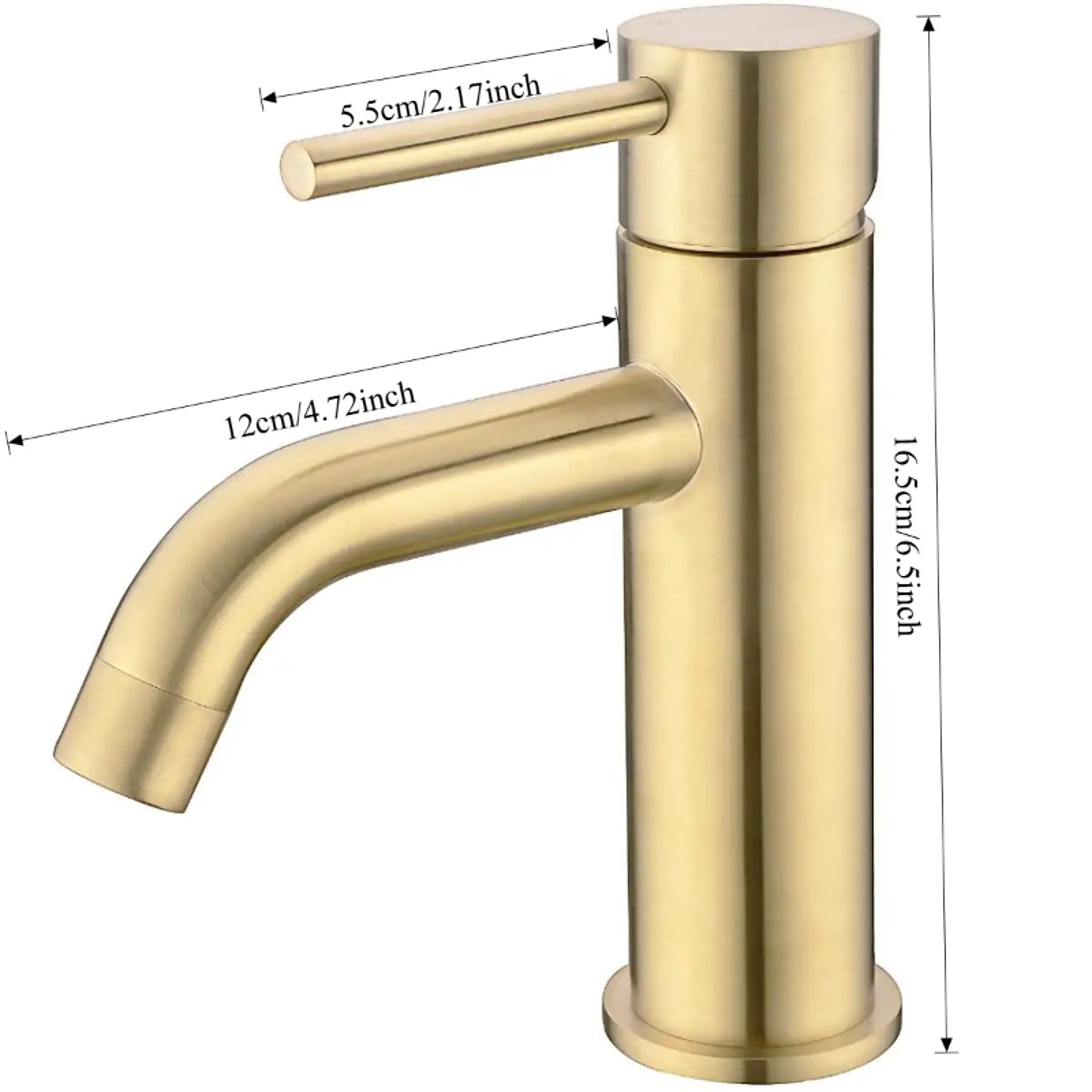 Brushed Gold Bathroom Sink Faucet Single Handle Hot and Cold Basin Mixer Tap – view 3